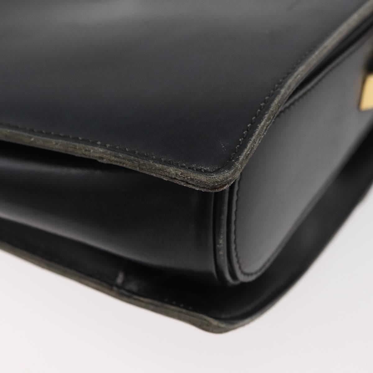 Celine Shoulder Leather Black Leather Shoulder Bag Bag (Pre-Owned)