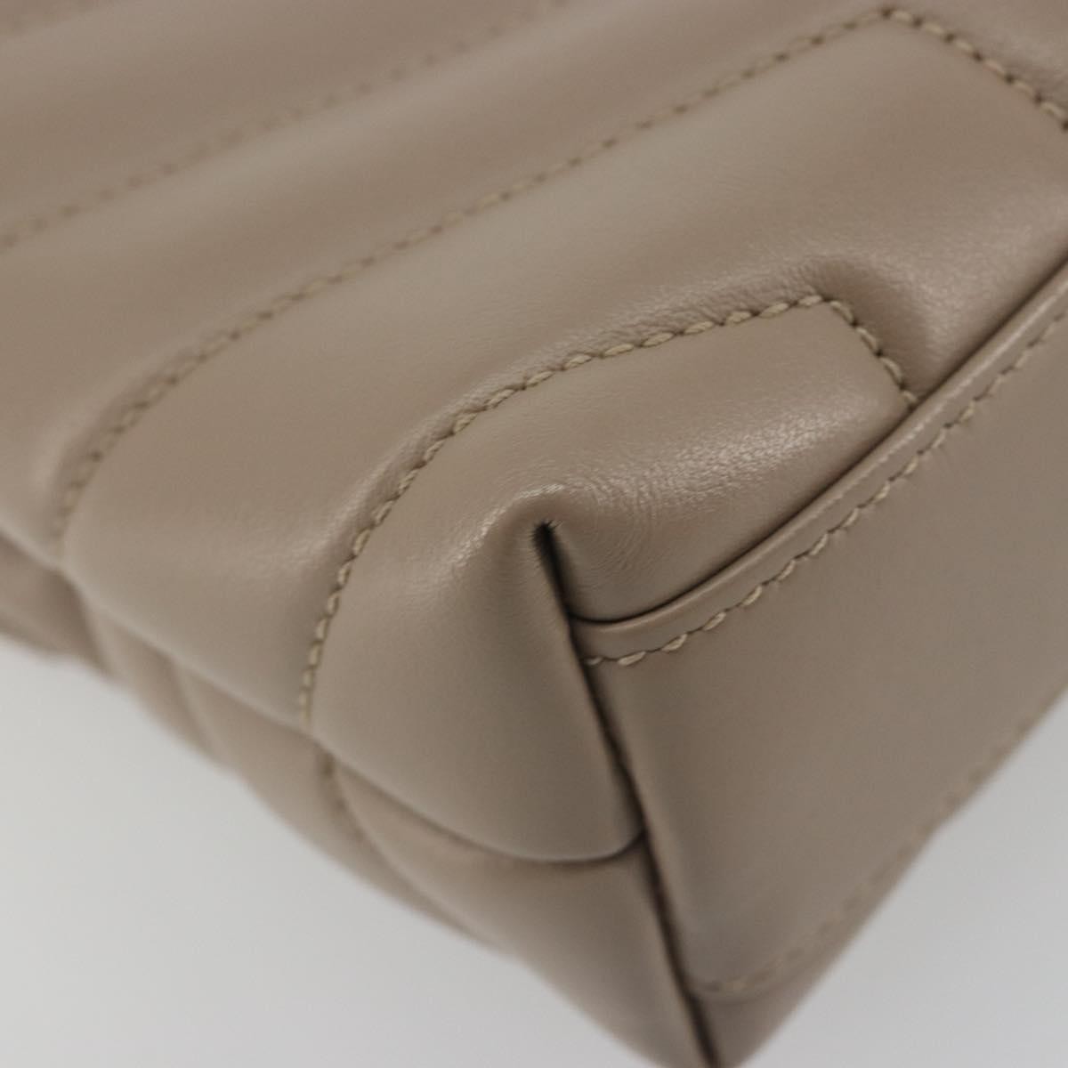 Saint Laurent Loulou Puffer Quilted Leather Beige Leather Shoulder Bag Bag (Pre-Owned)