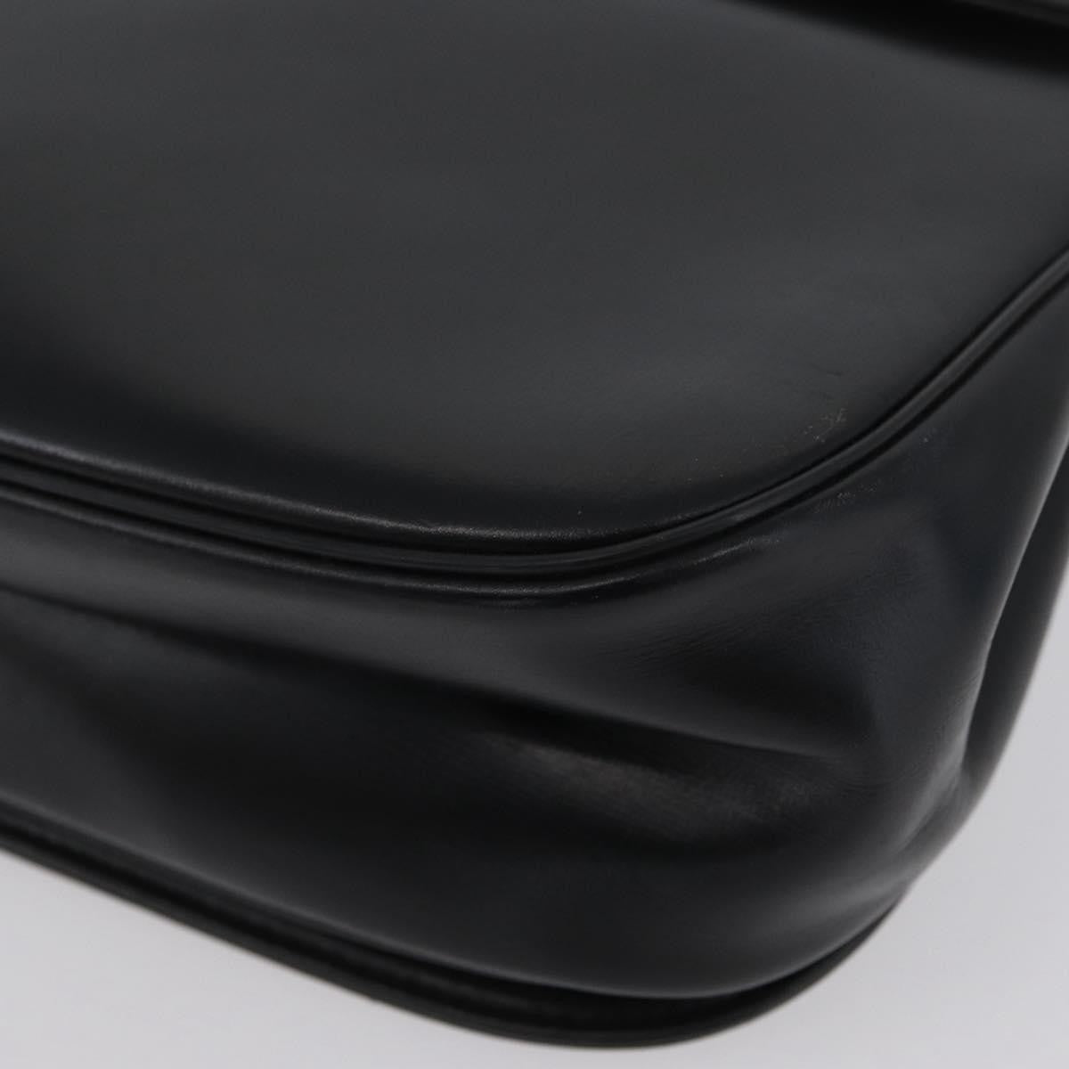 Christian Dior Vintage Cd Logo Leather Black Leather Shoulder Bag Bag (Pre-Owned)