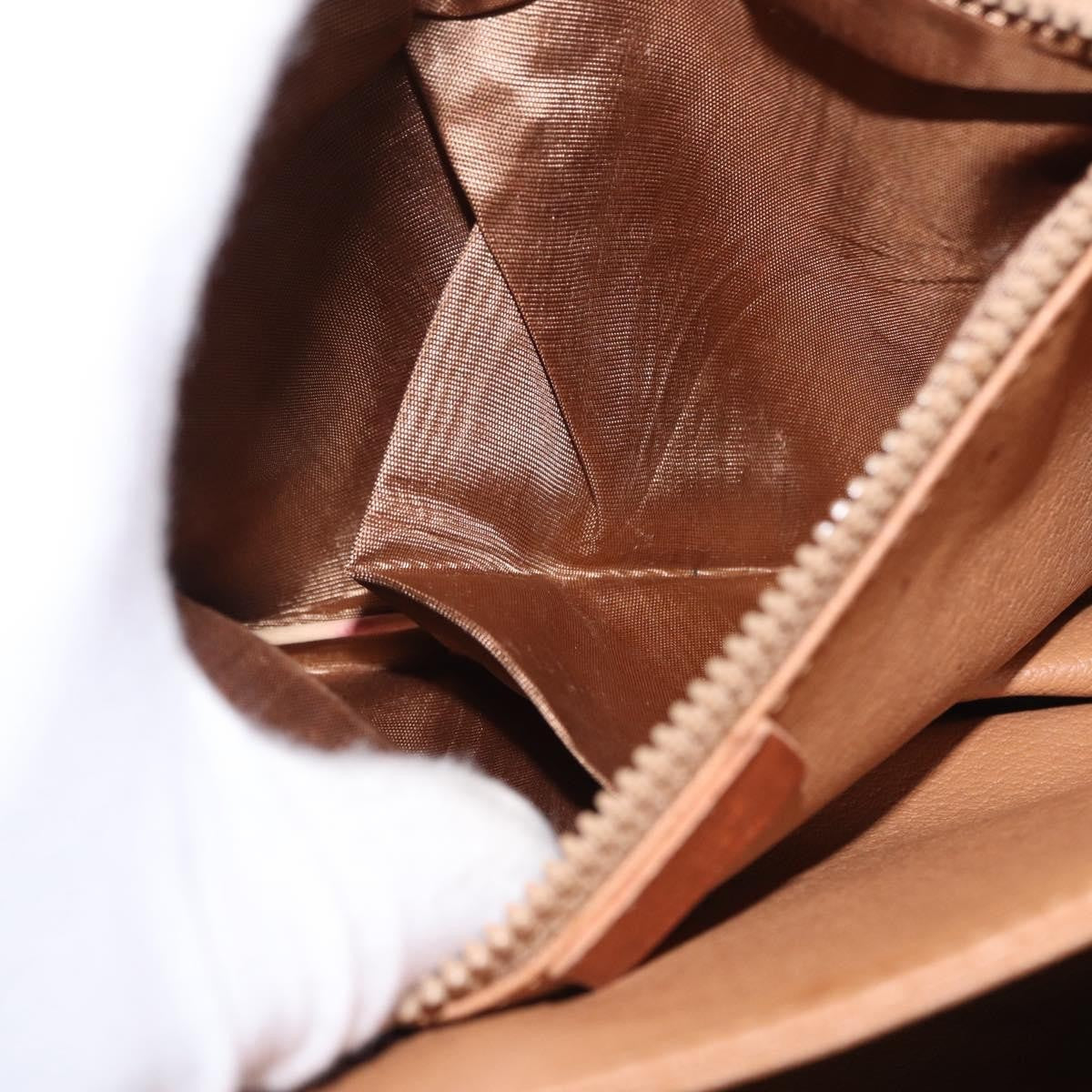 Celine Vintage Macadam Canvas And Leather Brown Canvas Shoulder Bag Bag (Pre-Owned)