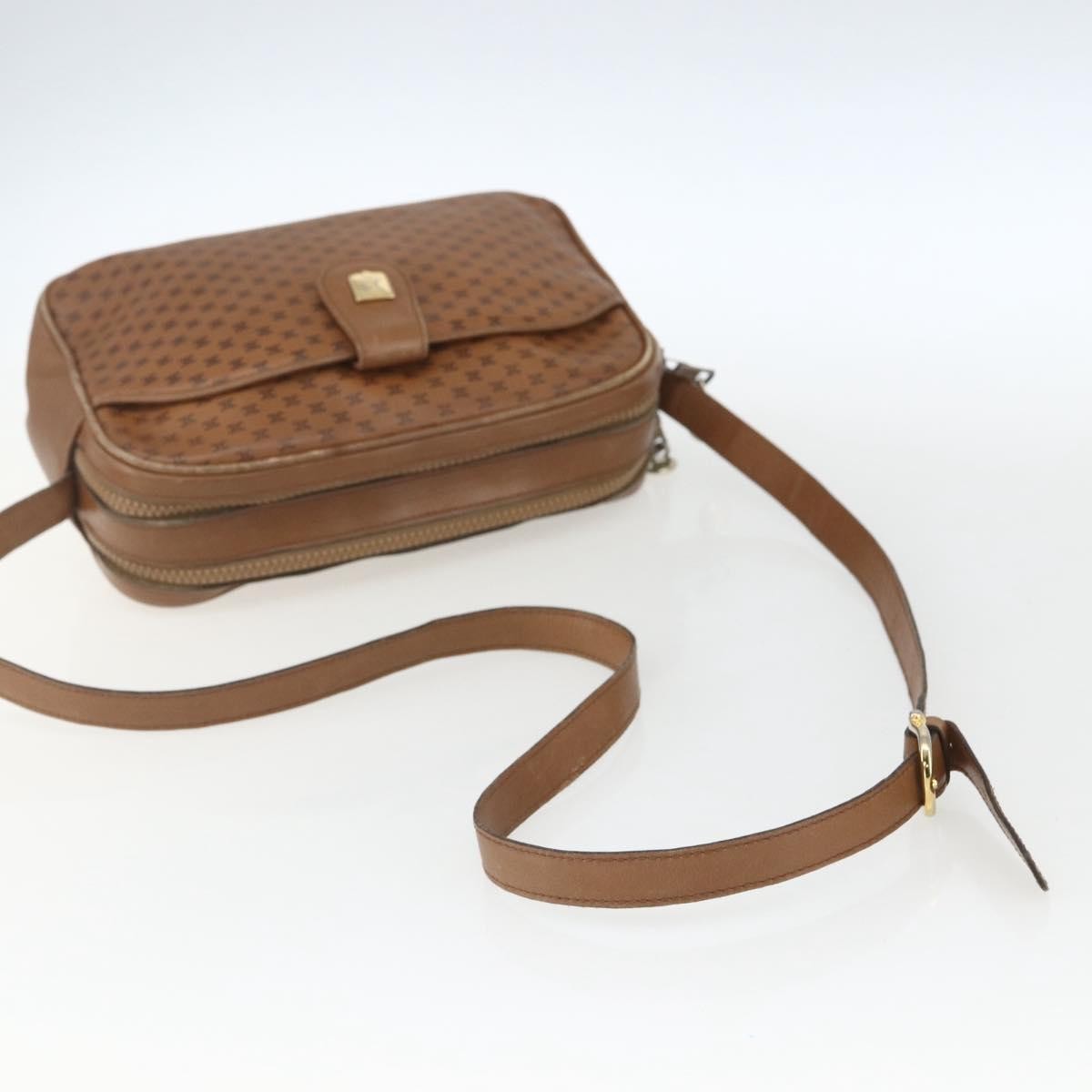 Celine Vintage Macadam Canvas And Leather Brown Canvas Shoulder Bag Bag (Pre-Owned)
