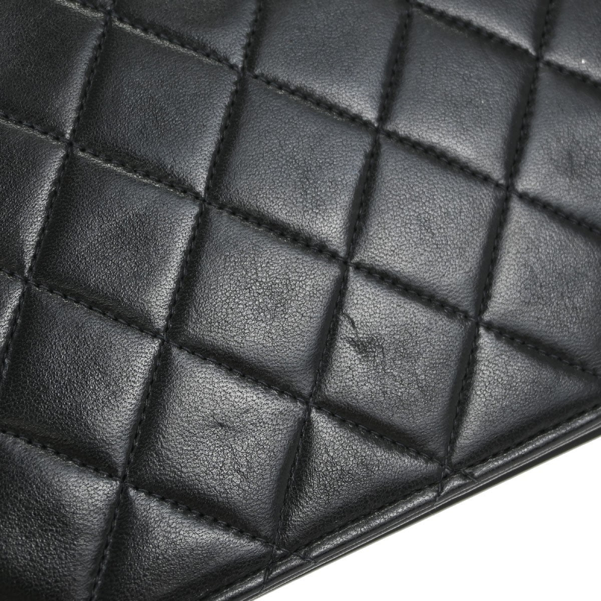 Chanel Vintage Full Flap Quilted Lambskin Black Leather Shoulder Bag Bag (Pre-Owned)