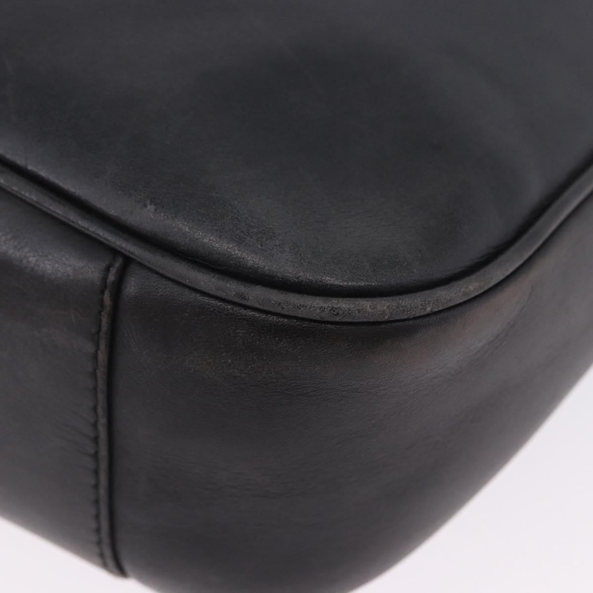 Gucci Vintage Bamboo Handle Open Hobo Leather Black Leather Shoulder Bag Bag (Pre-Owned)