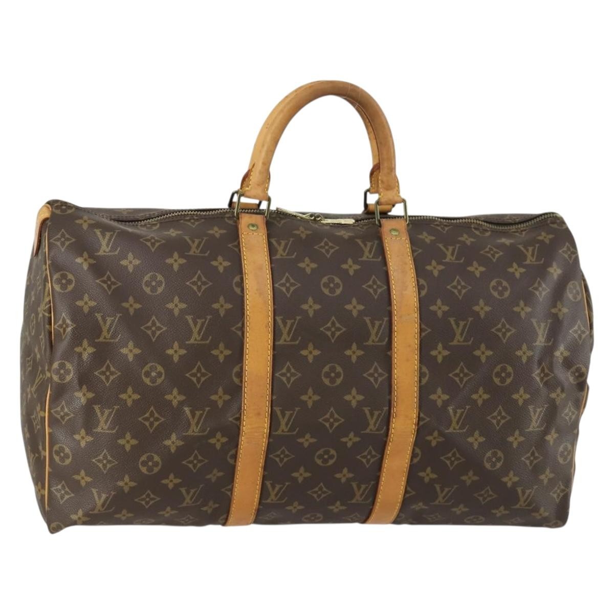 Louis Vuitton Keepall Monogram Canvas Brown Canvas Travel Bag Bag (Pre-Owned)