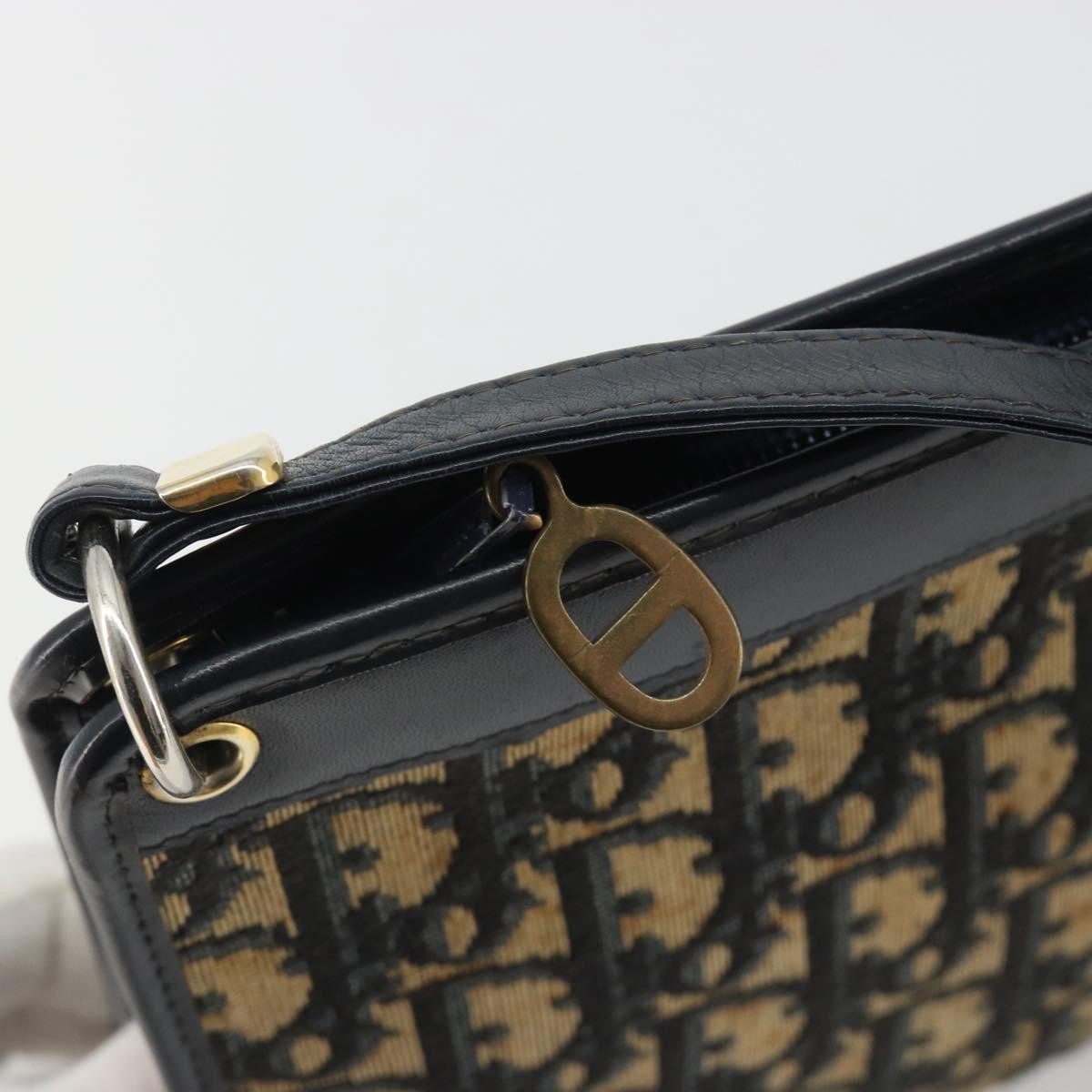 Christian Dior Vintage Trotter Canvas Navy Canvas Shoulder Bag Bag (Pre-Owned)