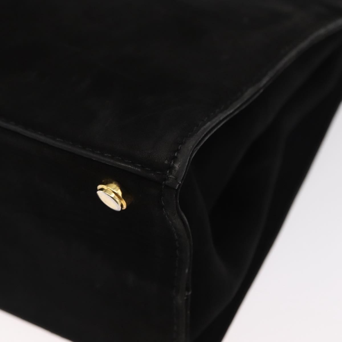 Salvatore Ferragamo Convertible Vara Bow Suede Black Suede Handbag (Pre-Owned)
