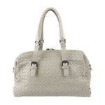 Bottega Veneta Intrecciato Grey Leather Travel Bag (Pre-Owned)