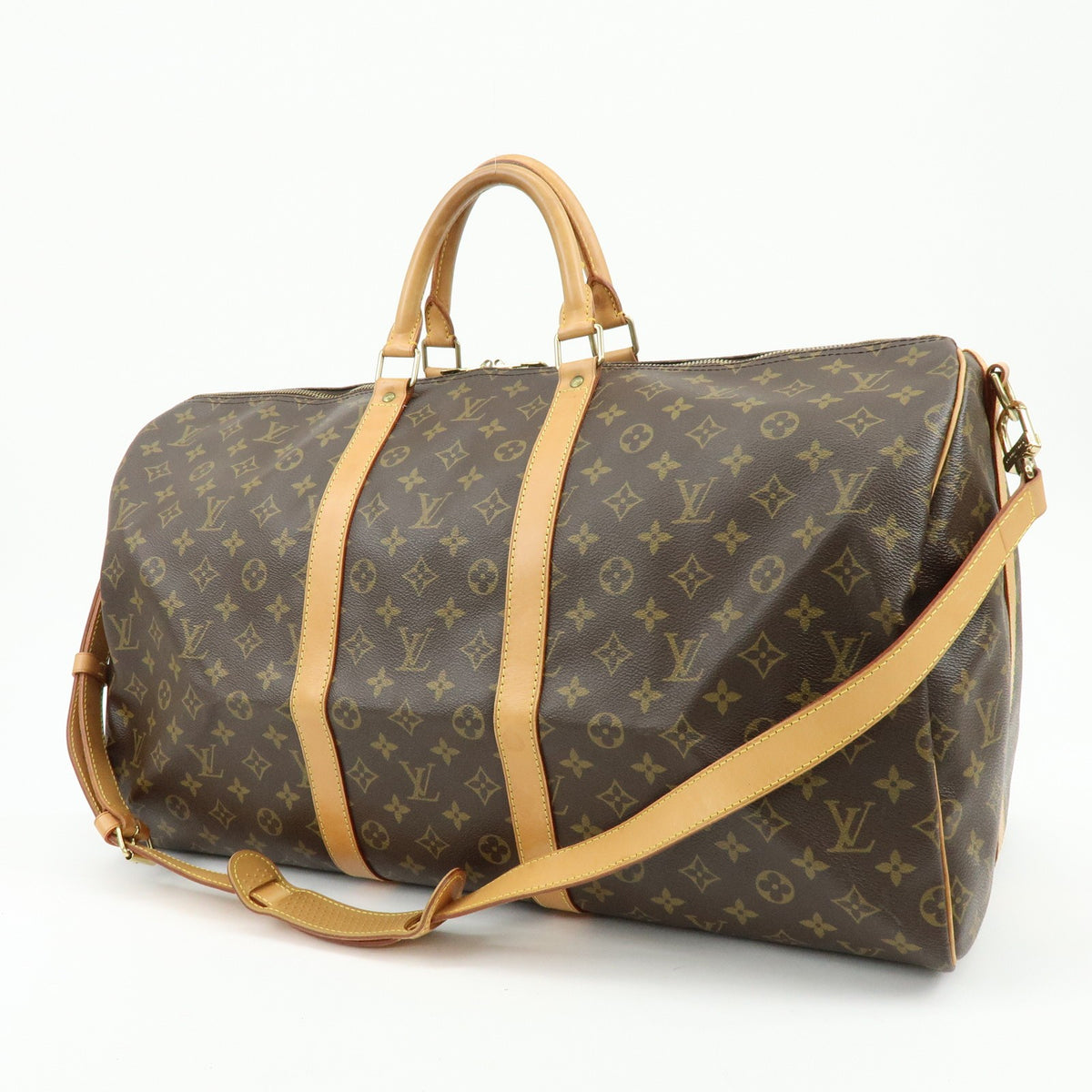 Louis Vuitton Keepall Bandouliere Monogram Canvas Brown Canvas Travel Bag Bag (Pre-Owned)