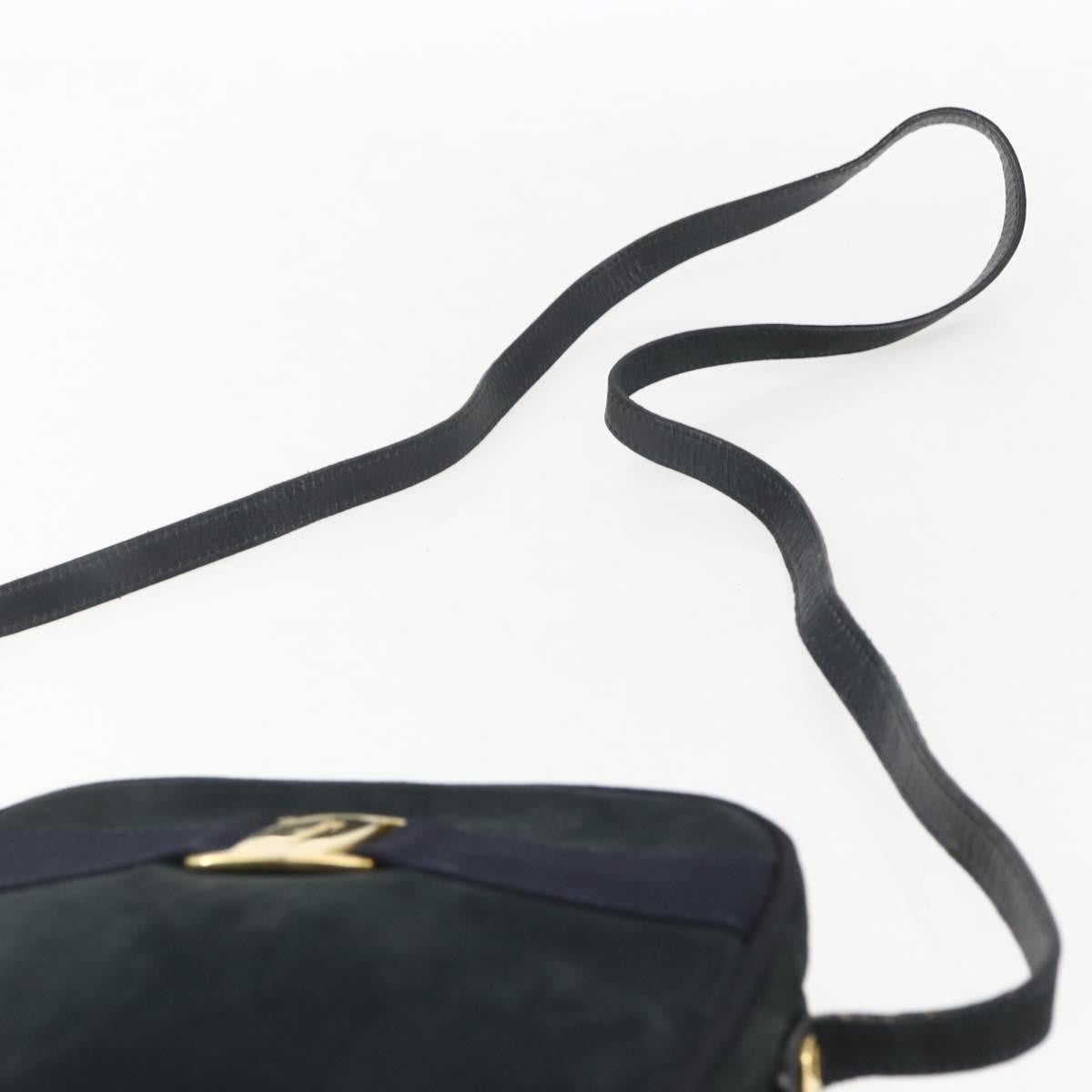 Salvatore Ferragamo Vala Suede Navy Suede Shoulder Bag Bag (Pre-Owned)