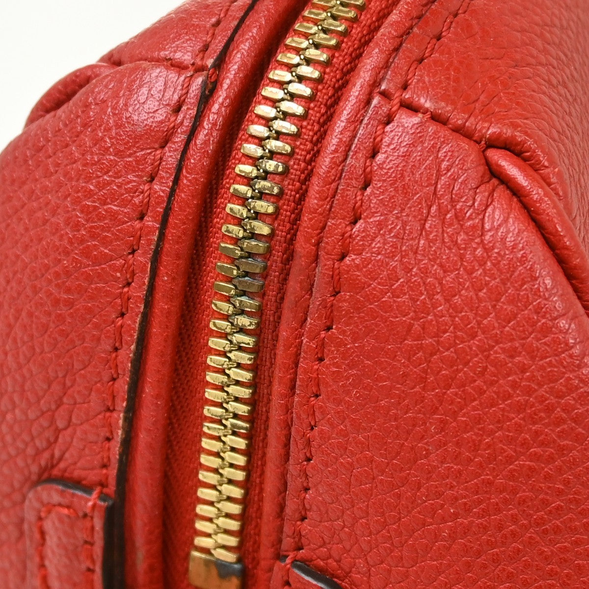 Louis Vuitton Speedy Bandouliere Nm Monogram Empreinte Leather Red Leather Handbag (Pre-Owned)