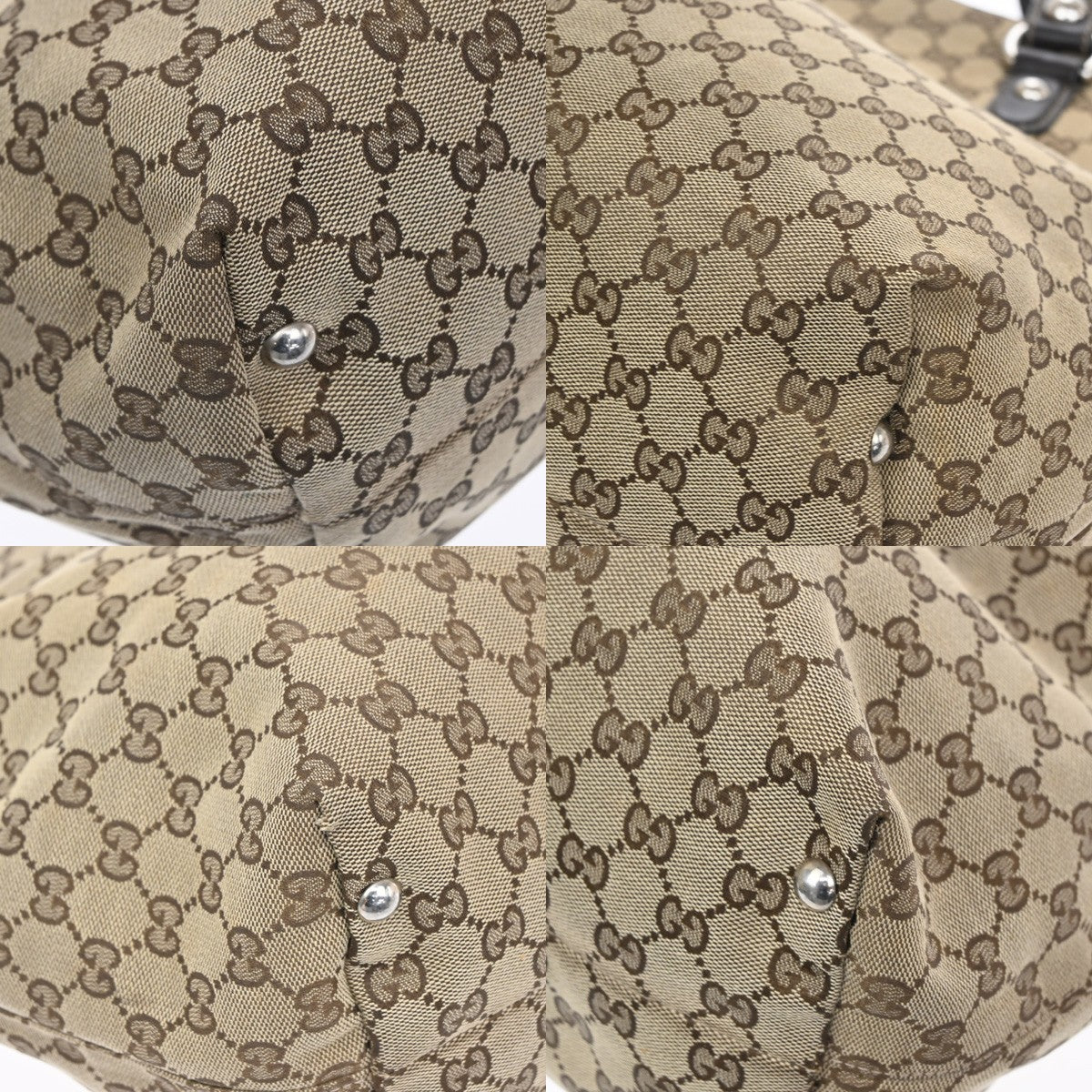 Gucci Icon Bit Gg Canvas Brown Canvas Tote Bag Bag (Pre-Owned)