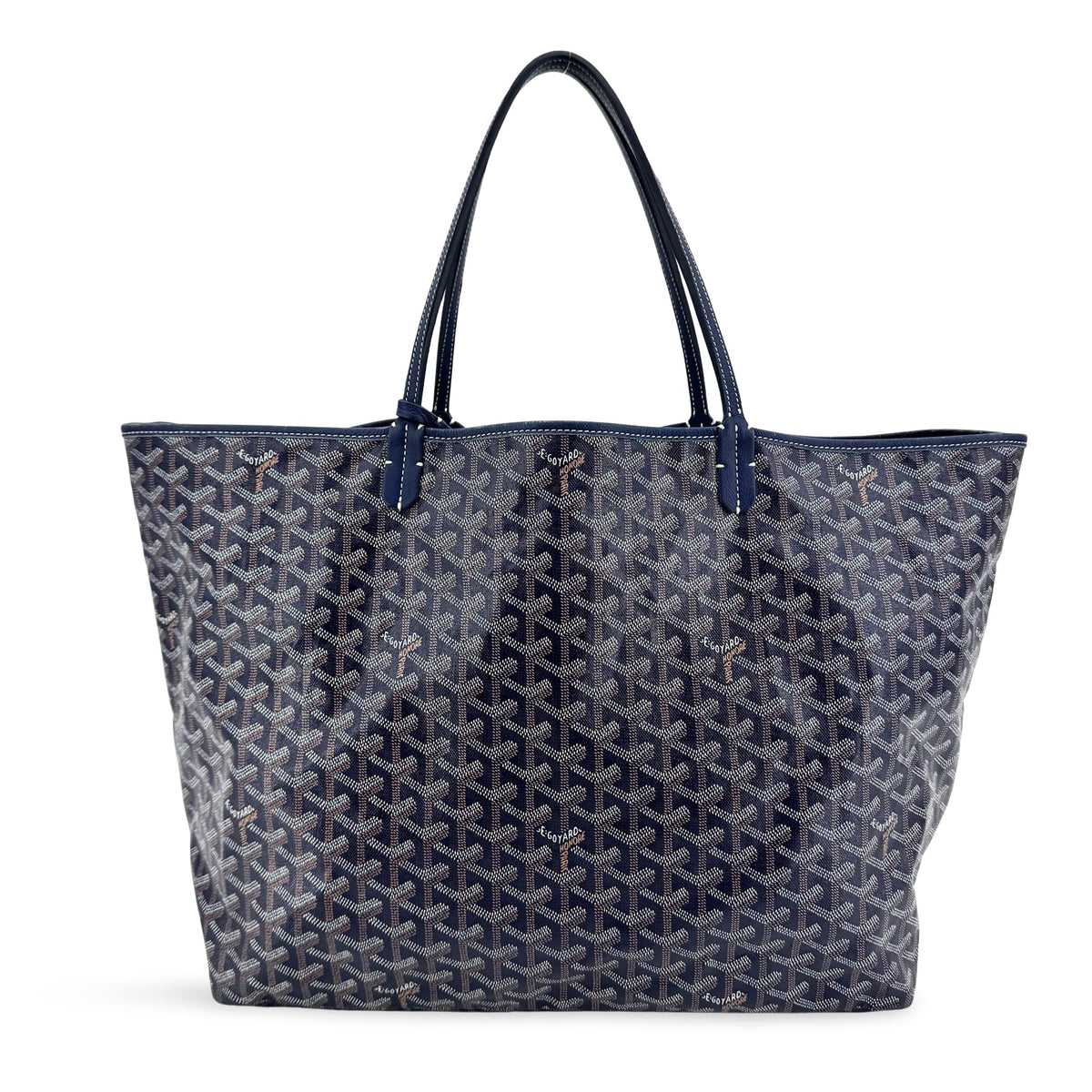 Goyard Saint Louis Coated Canvas Navy Canvas Tote Bag Bag (Pre-Owned)