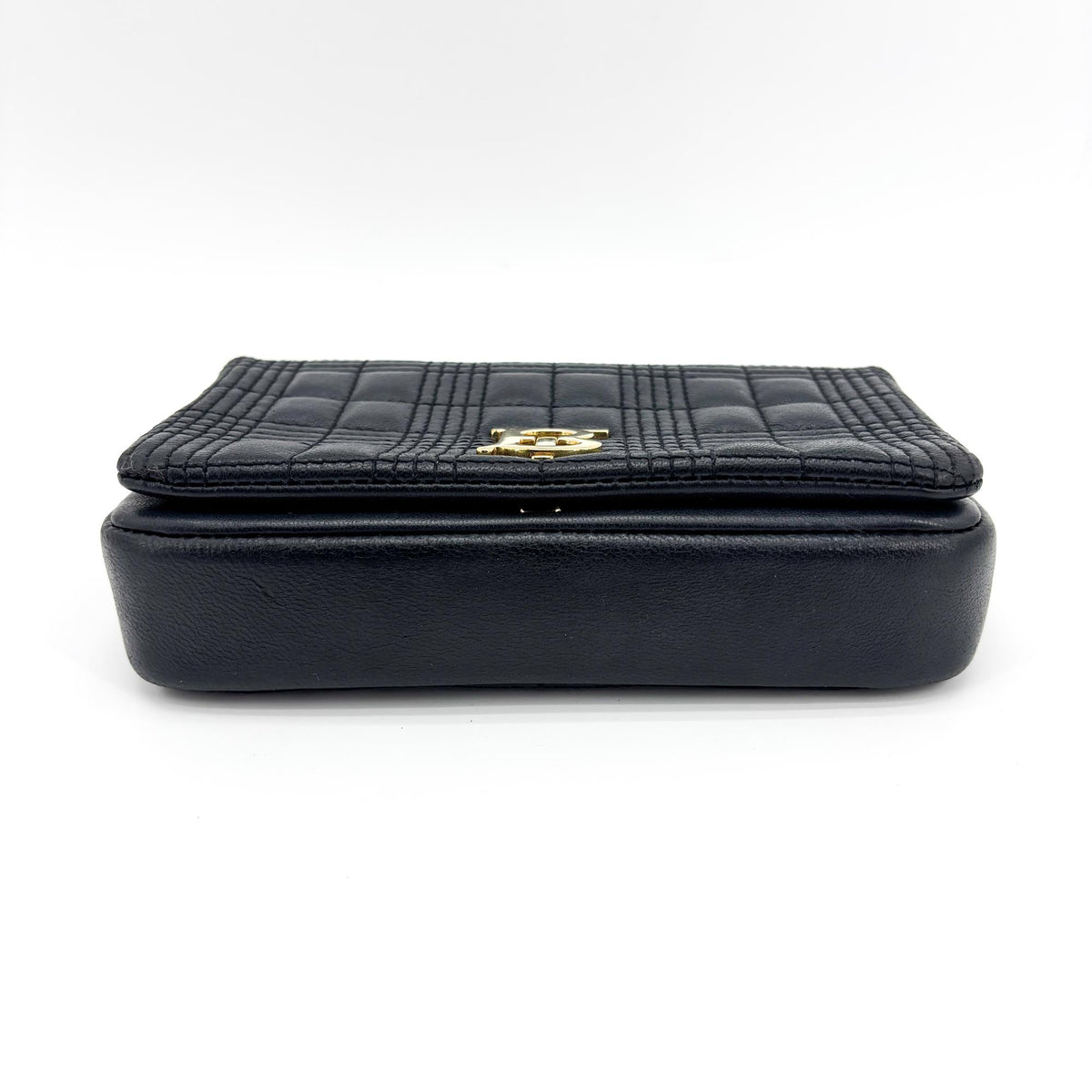 Burberry Lola Bum Quilted Lambskin Black Leather Handbag (Pre-Owned)