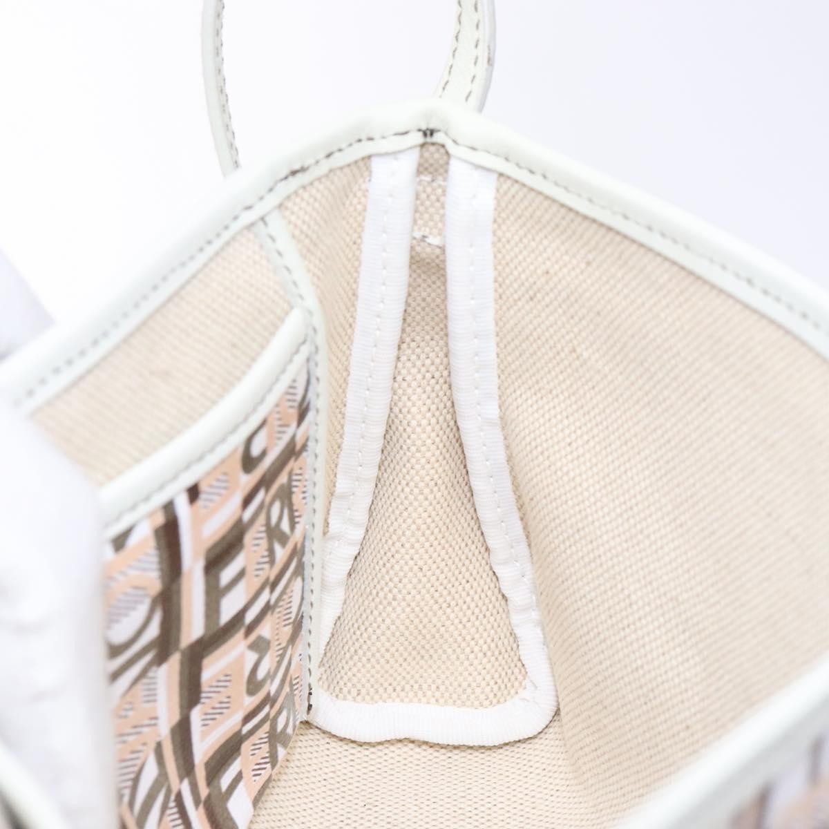 Salvatore Ferragamo Vintage Clutch Canvas Beige Canvas Clutche & Pouche Bag (Pre-Owned)