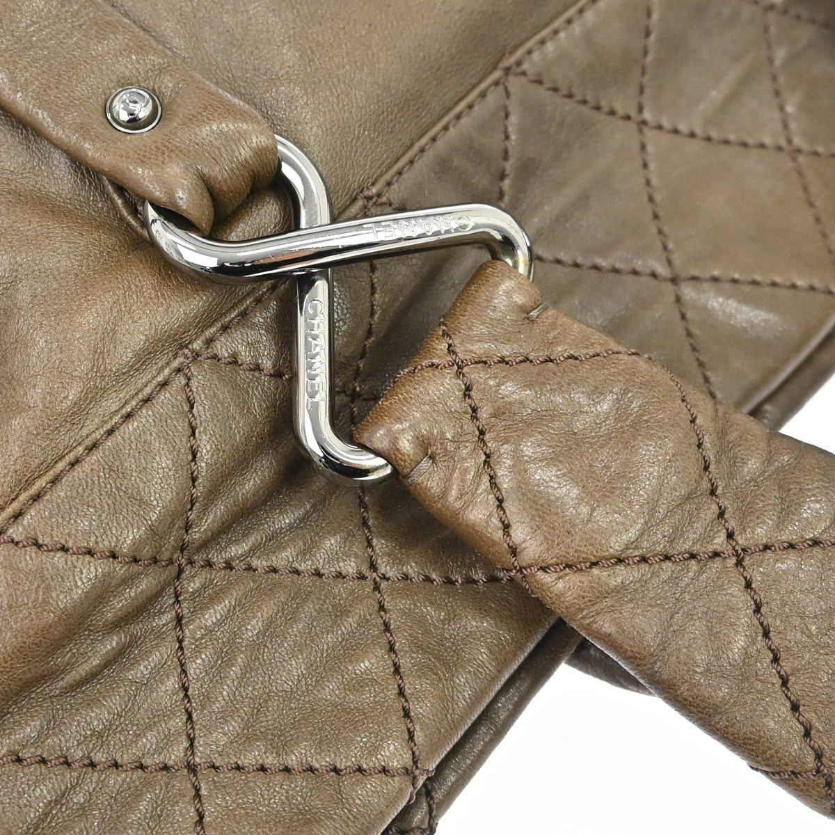 Chanel 8 Knots Lambskin Brown Leather Tote Bag Bag (Pre-Owned)