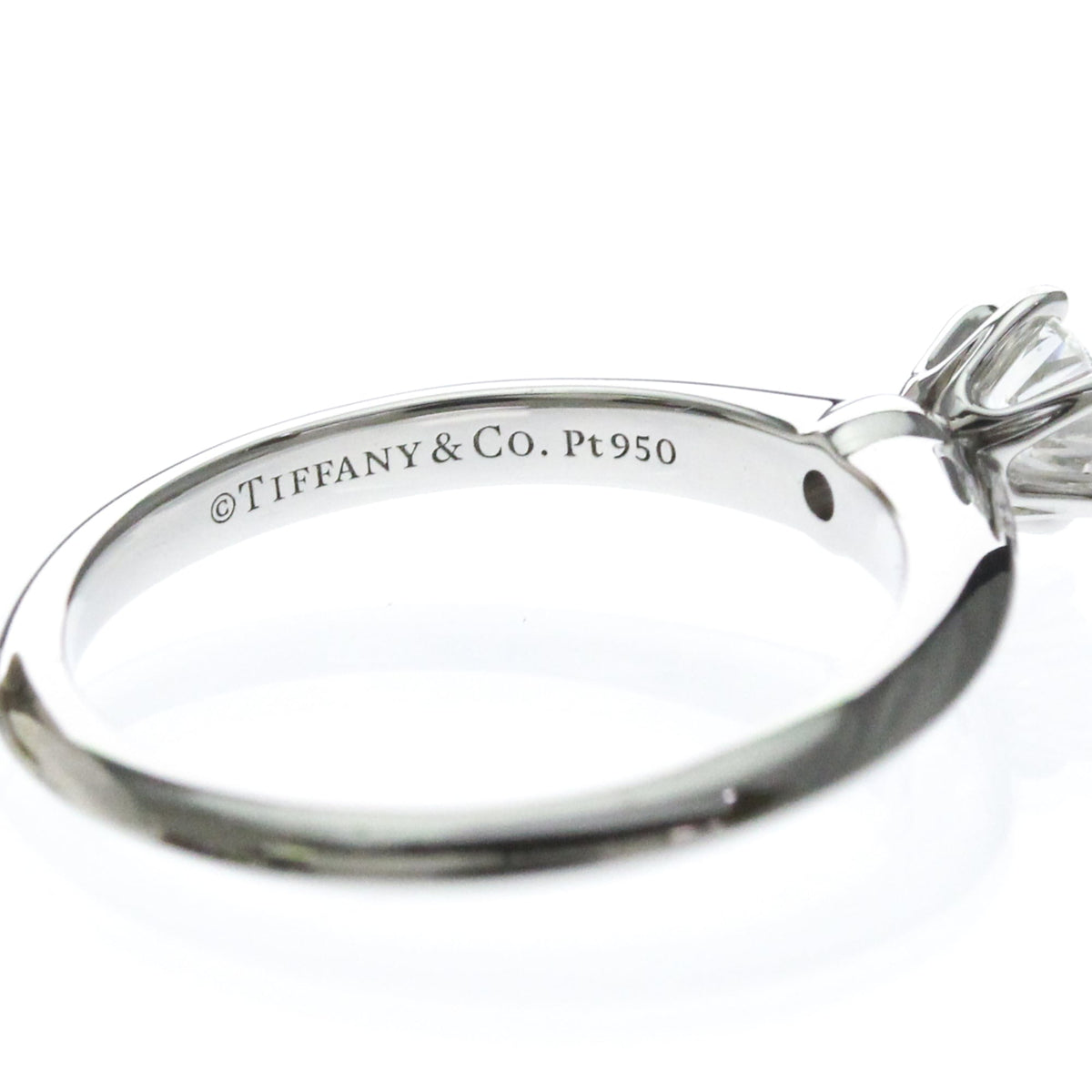 Tiffany & Co. Tiffany Setting Solitaire Platinum With Rbc Diamond Silver Platinum Ring Jewelry (Pre-Owned)