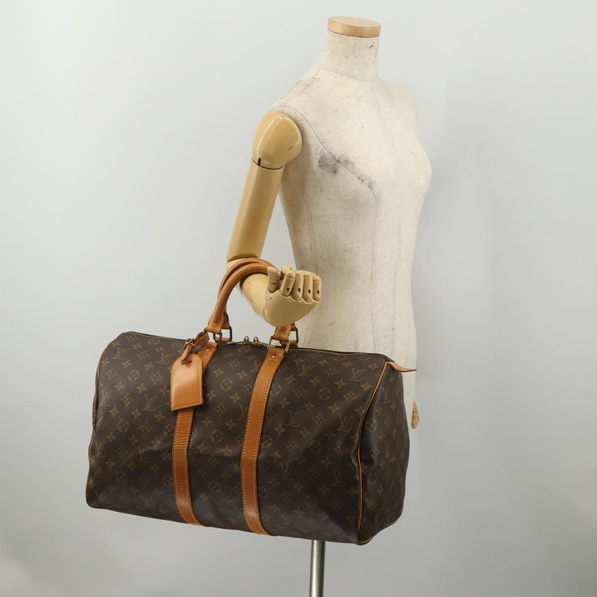 Louis Vuitton Keepall Bag Monogram Canvas Brown Canvas Travel Bag Bag (Pre-Owned)