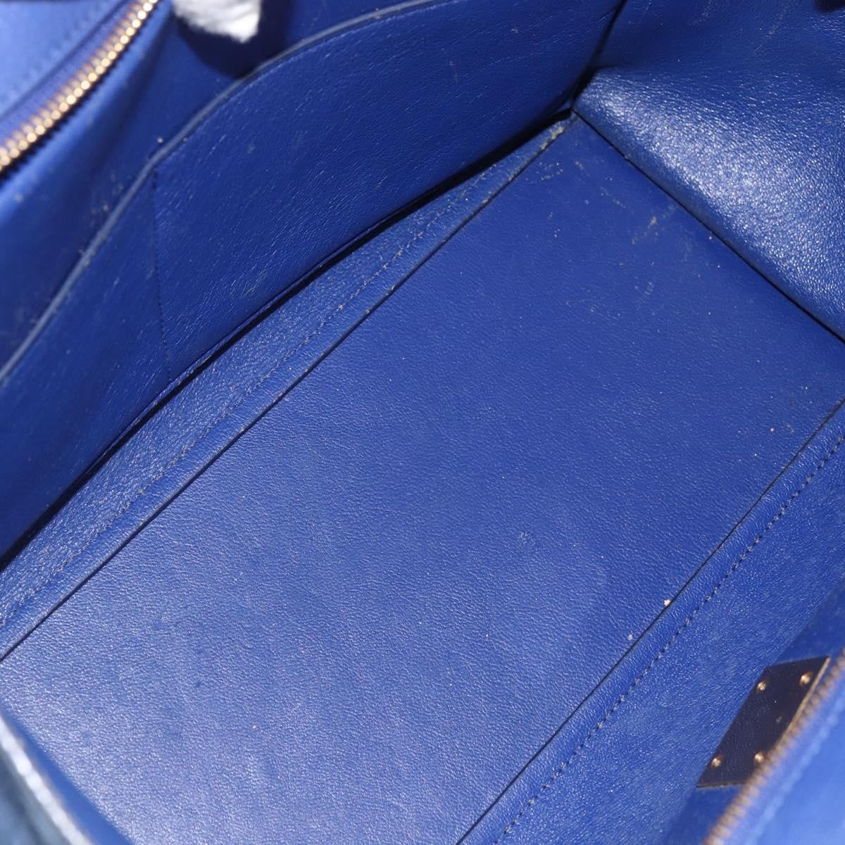 Celine Trapeze Leather With Suede Blue Leather Handbag (Pre-Owned)