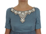 Dolce & Gabbana Elegant Crystal-Embellished Silk Women's Gown