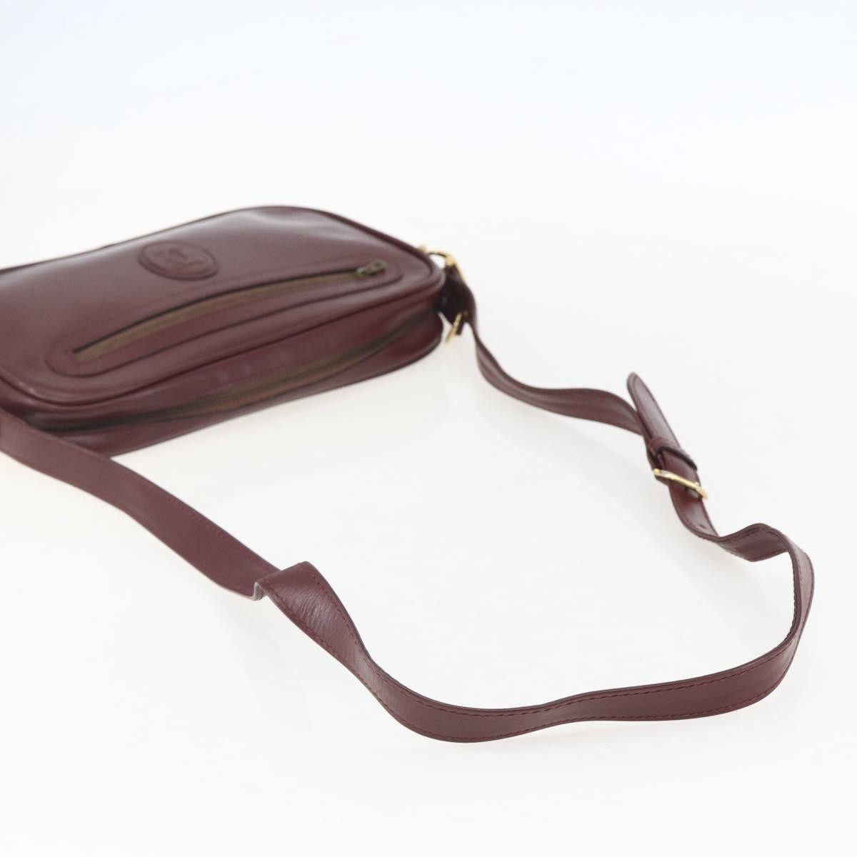 Cartier Must De Cartier Leather Burgundy Leather Shoulder Bag Bag (Pre-Owned)