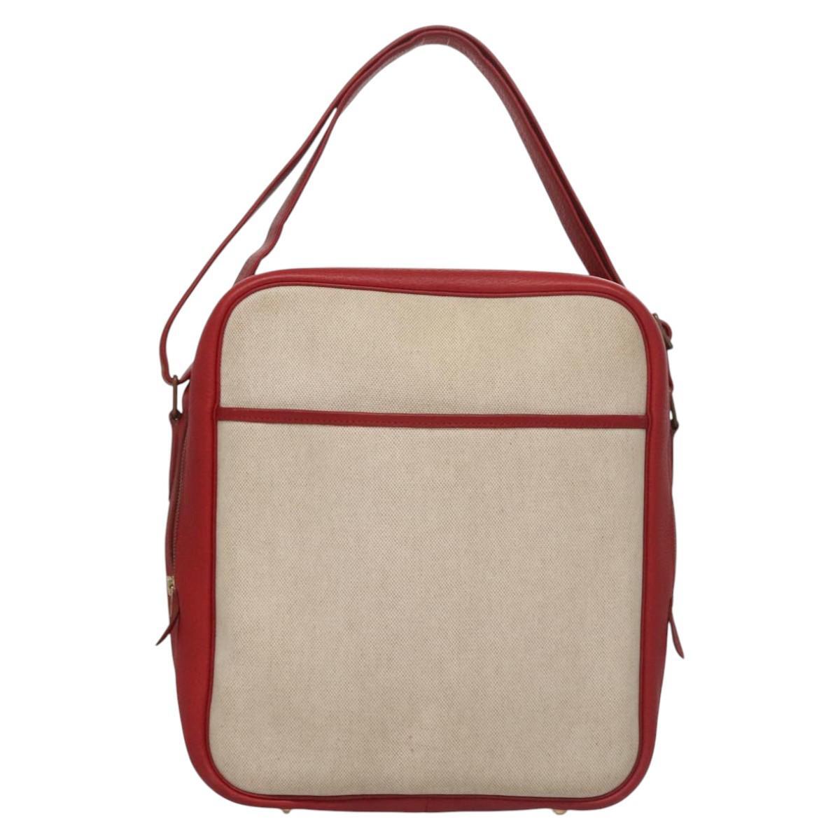 Hermes Victoria Messenger Toile With Leather Beige Canvas Bag (Pre-Owned)