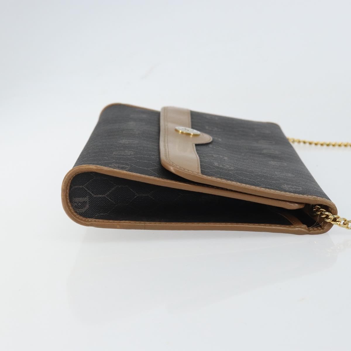 Christian Dior Vintage Honeycomb Chain Canvas Black Canvas Shoulder Bag Bag (Pre-Owned)