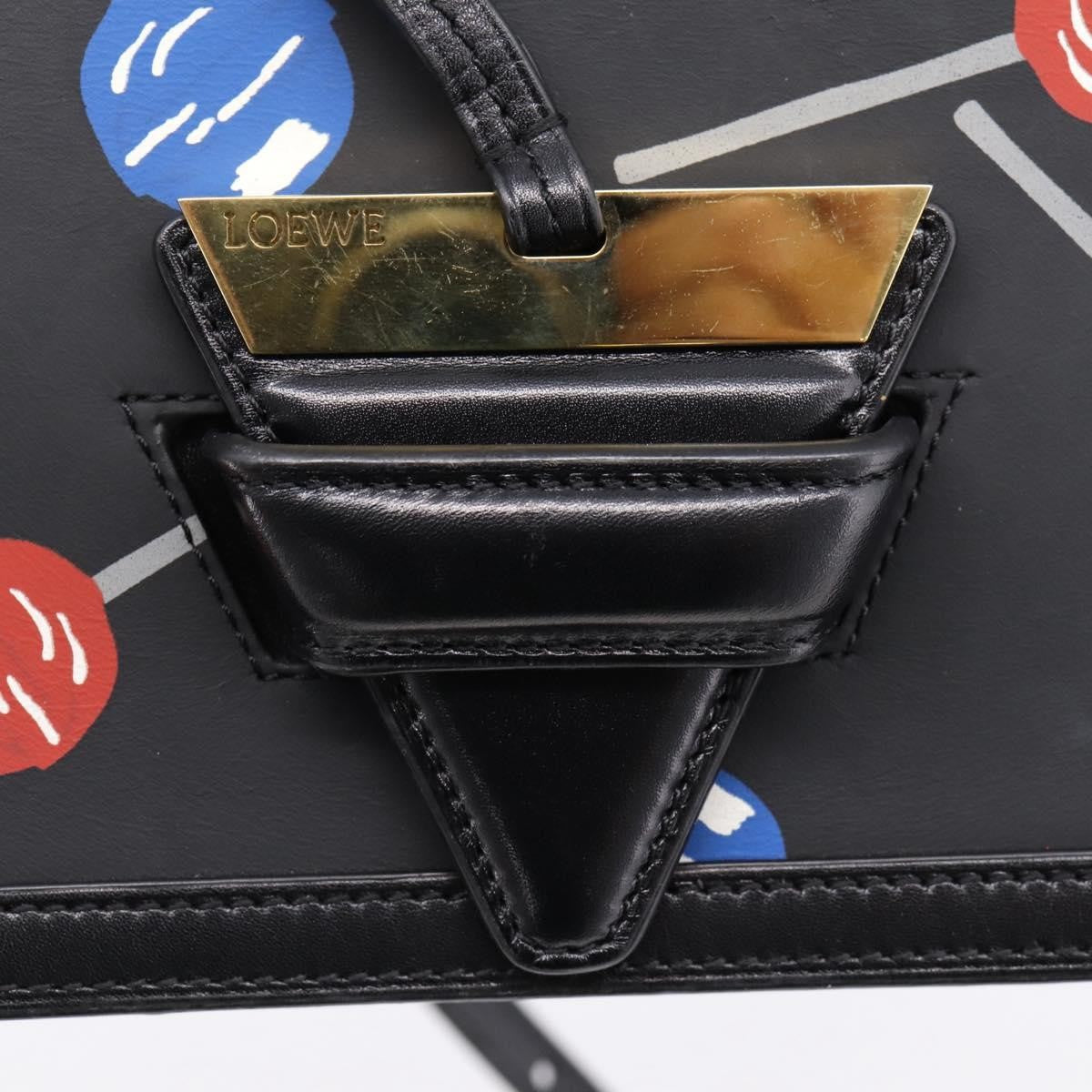 Loewe Barcelona Printed Leather Black Leather Shoulder Bag Bag (Pre-Owned)