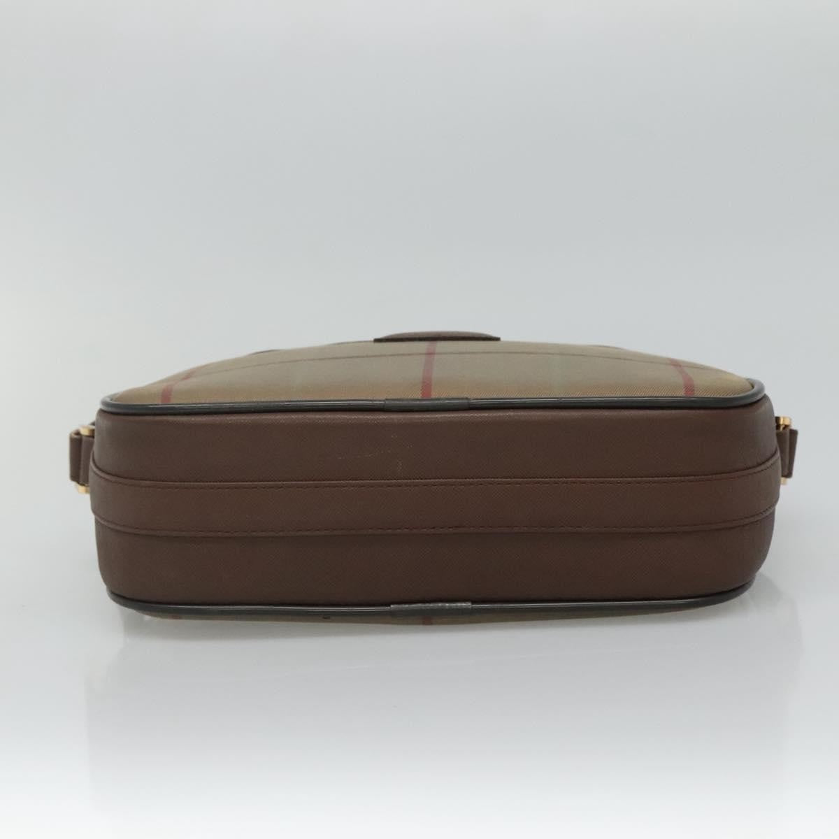 Burberry Nova Check Canvas And Leather Beige Canvas Shoulder Bag Bag (Pre-Owned)
