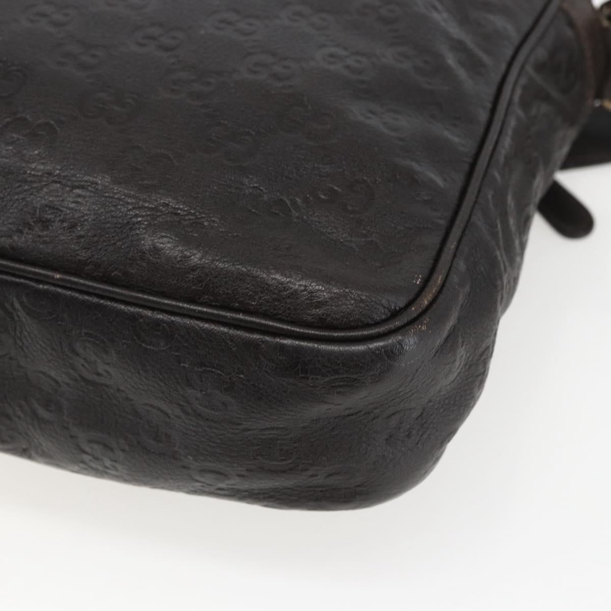 Gucci Front Zip Messenger Guccissima Leather Brown Leather Shoulder Bag Bag (Pre-Owned)