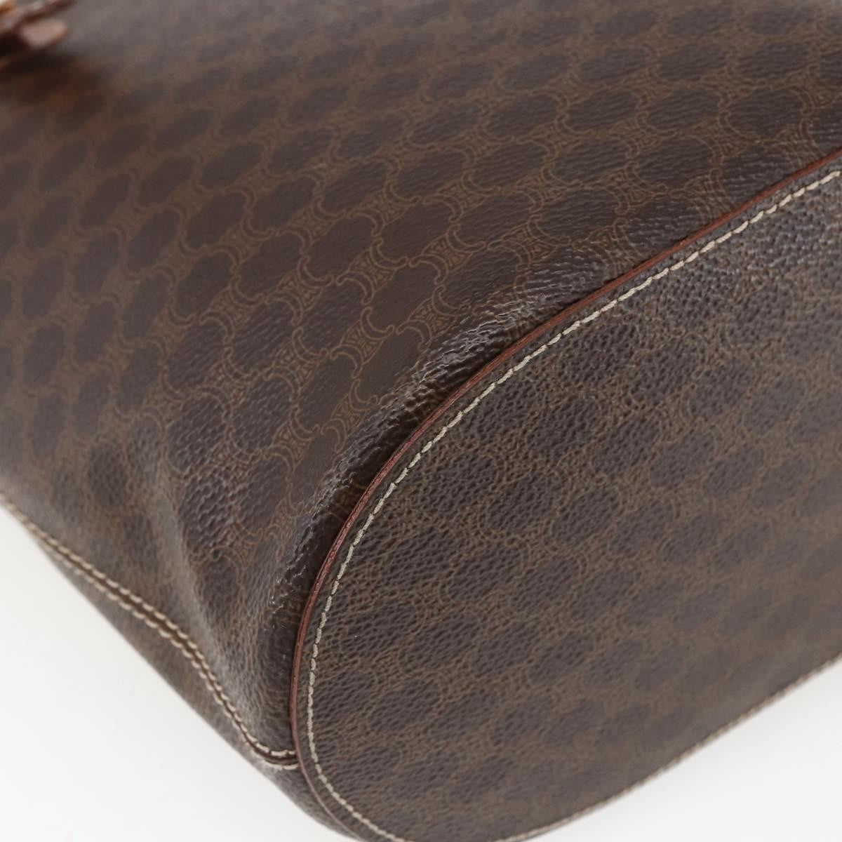 Celine Vintage Macadam Shopper Coated Canvas Brown Canvas Tote Bag Bag (Pre-Owned)