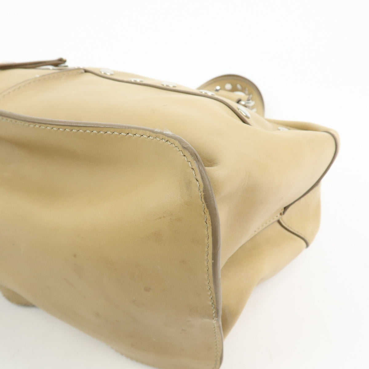 Celine Bowling Leather Beige Leather Handbag (Pre-Owned)