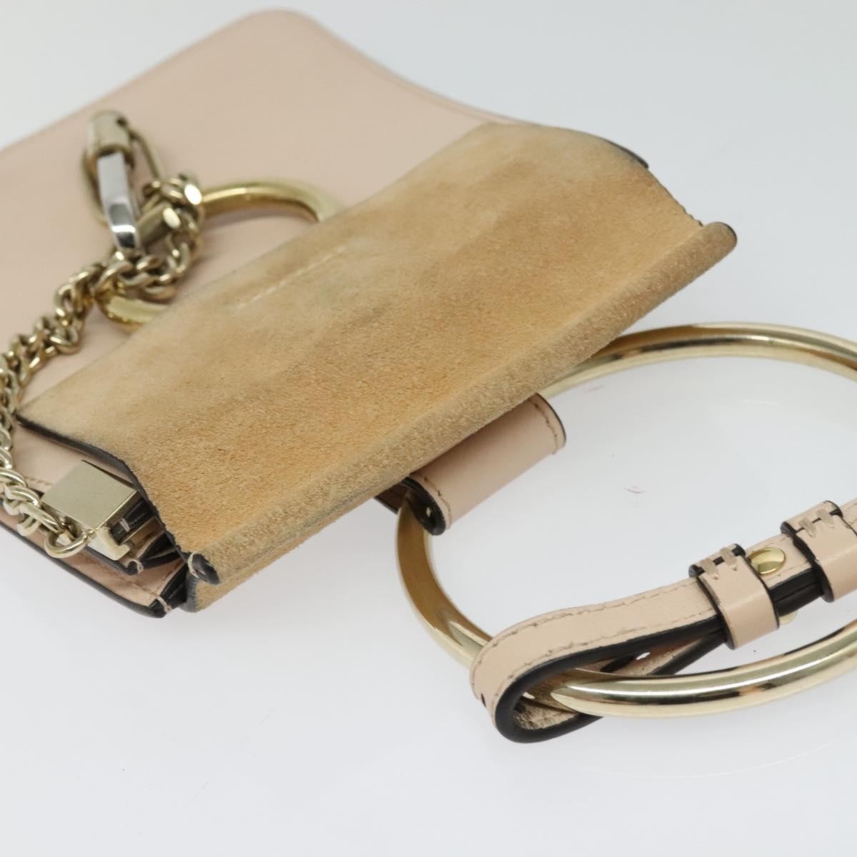 Chloe Faye Leather And Suede Beige Leather Shoulder Bag Bag (Pre-Owned)