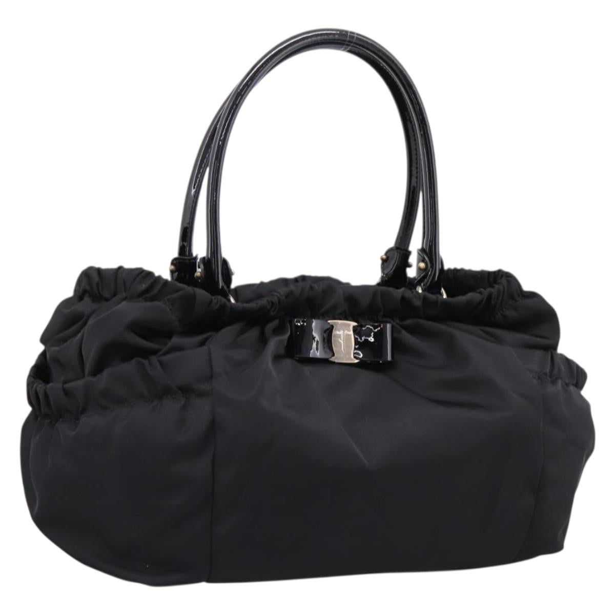 Salvatore Ferragamo Vala Tote Nylon Black Nylon Tote Bag Bag (Pre-Owned)