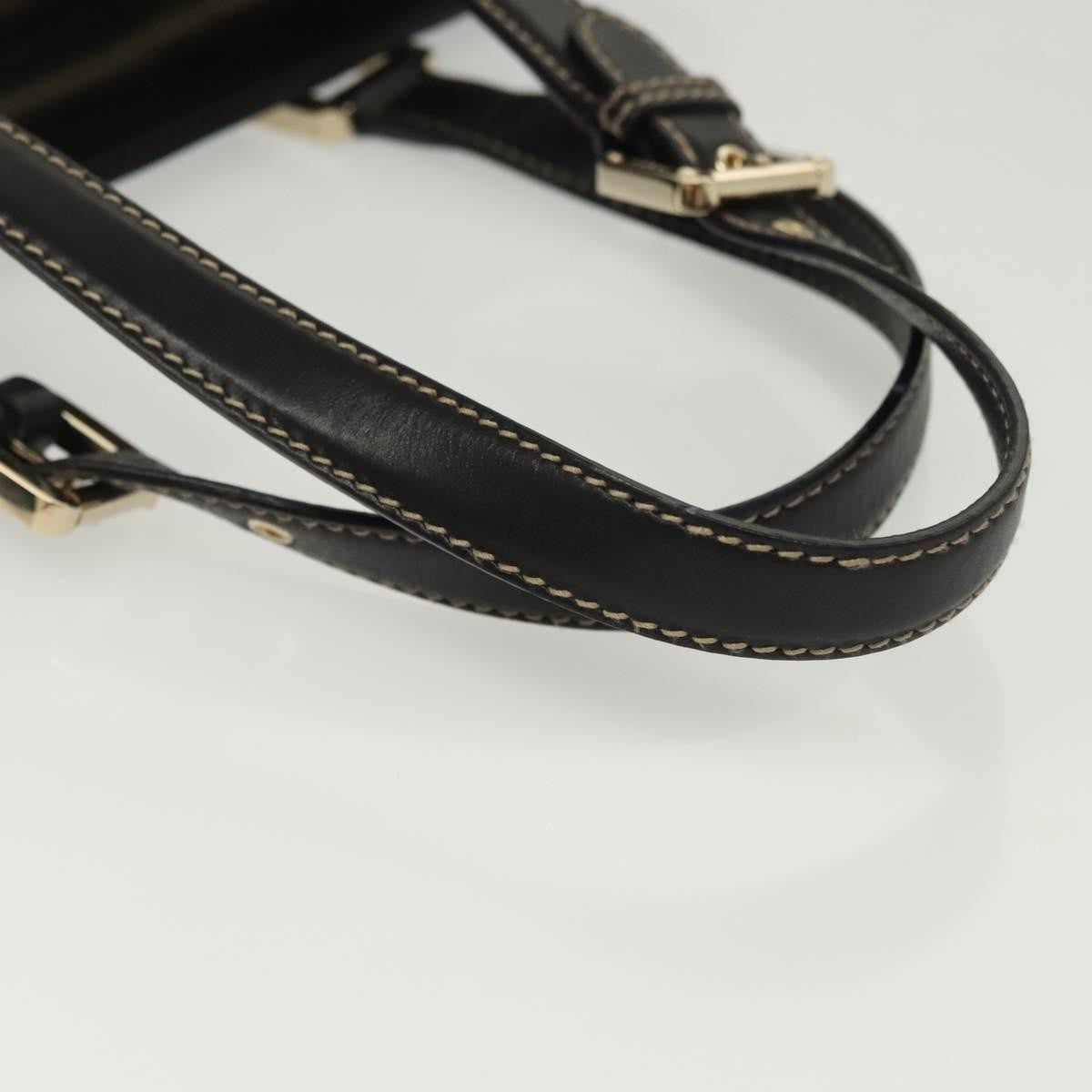 Gucci Tote Leather Black Leather Tote Bag Bag (Pre-Owned)