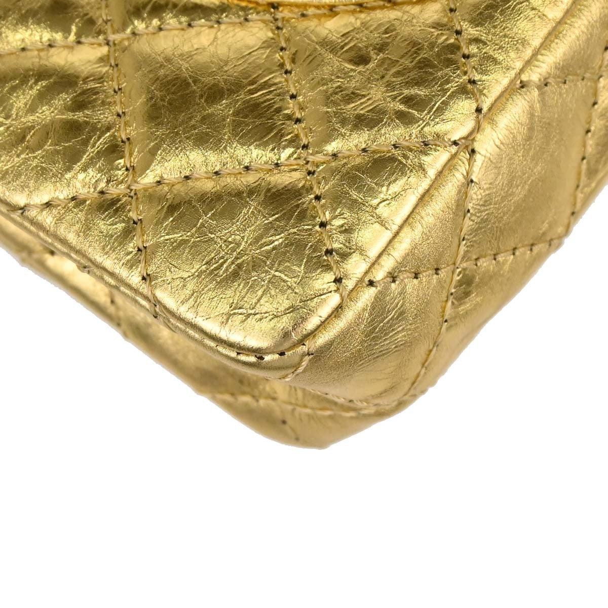 Chanel Reissue 2.55 Flap Metallic Leather Gold Calfskin Handbag (Pre-Owned)
