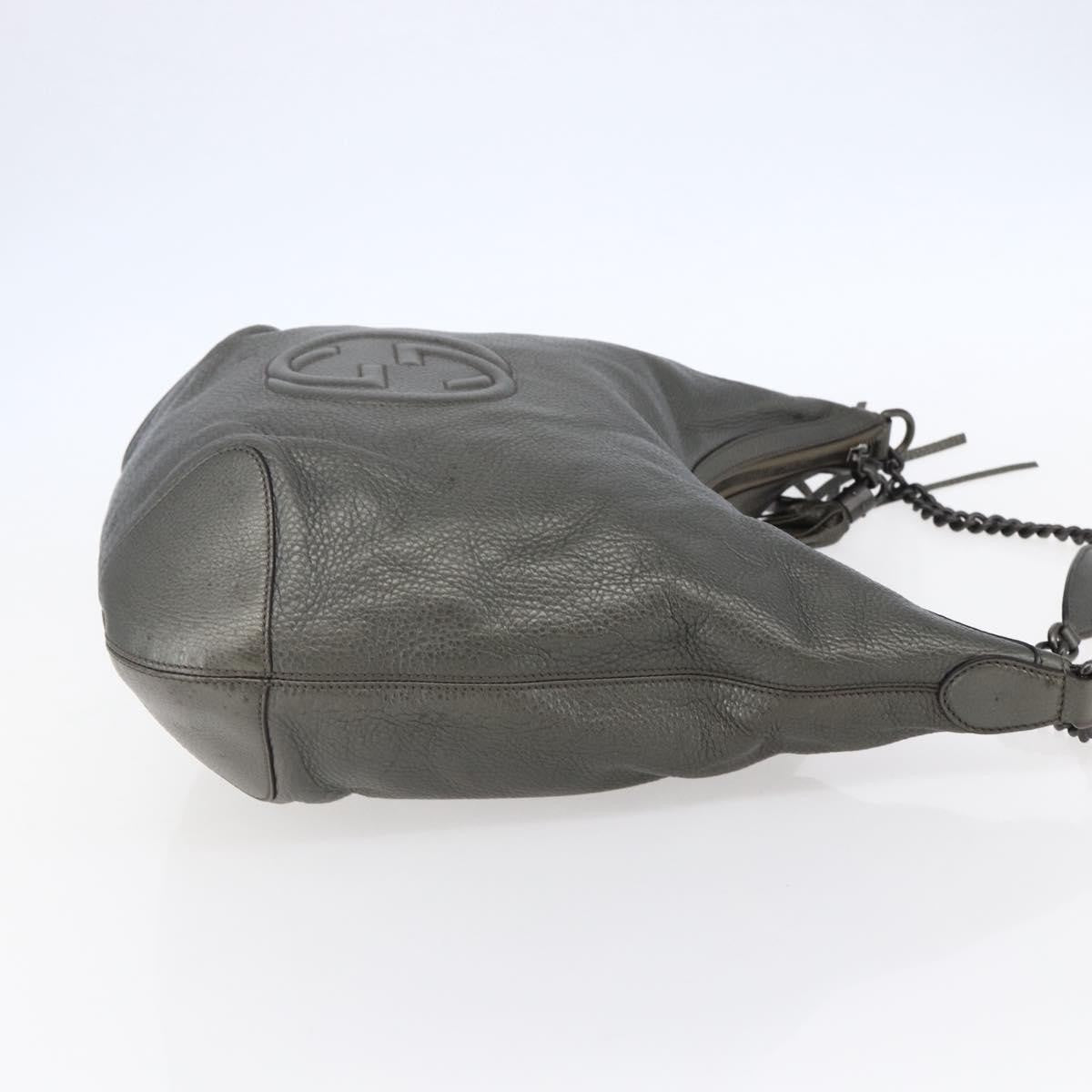 Gucci Soho Chain Hobo Leather Silver Leather Shoulder Bag Bag (Pre-Owned)