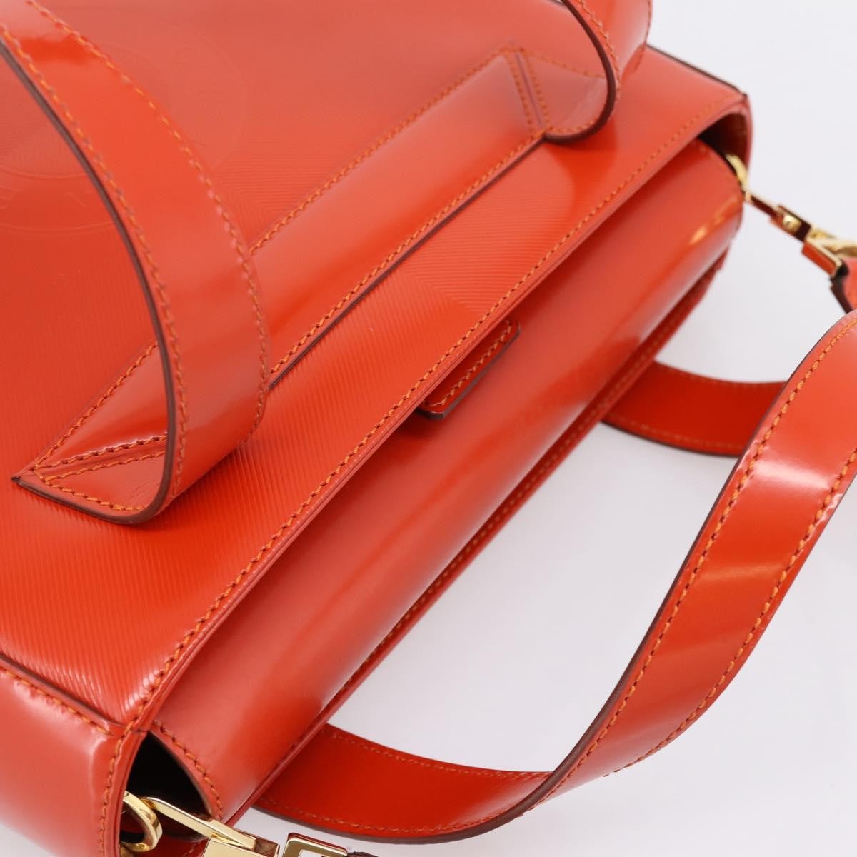 Celine Top Handle Leather Orange Leather Handbag (Pre-Owned)