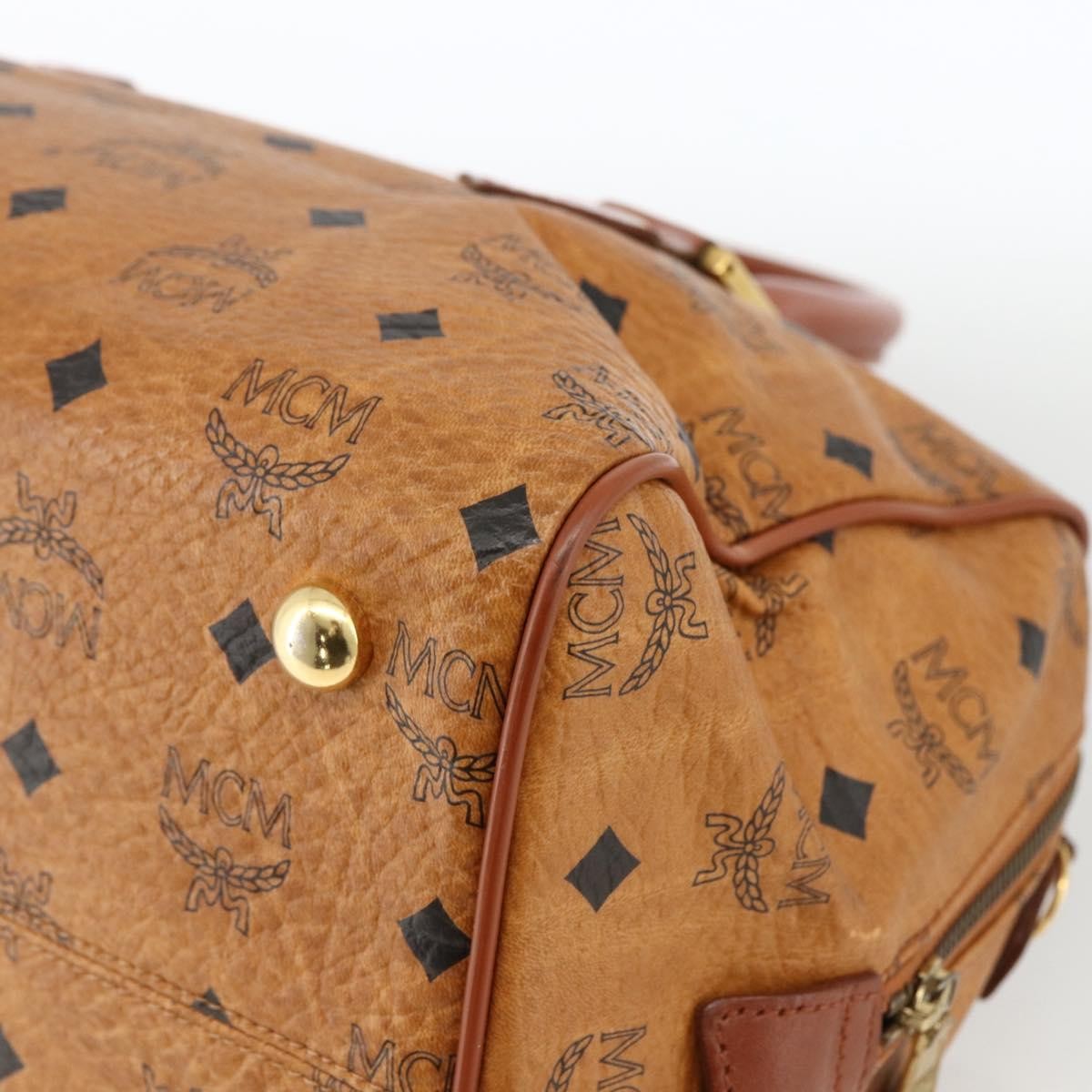 MCM Visetos Logogramme Leather Brown Leather Handbag (Pre-Owned)