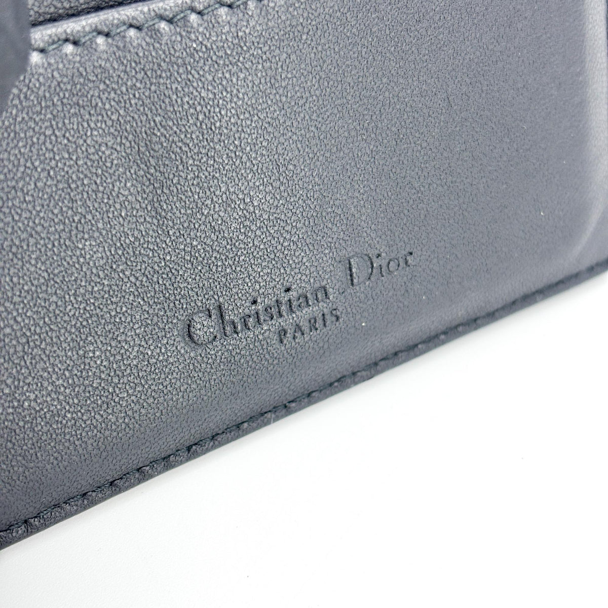 Christian Dior Lady Dior Card Holder Cannage Quilt Lambskin Black Leather Card Holders Accessory (Pre-Owned)