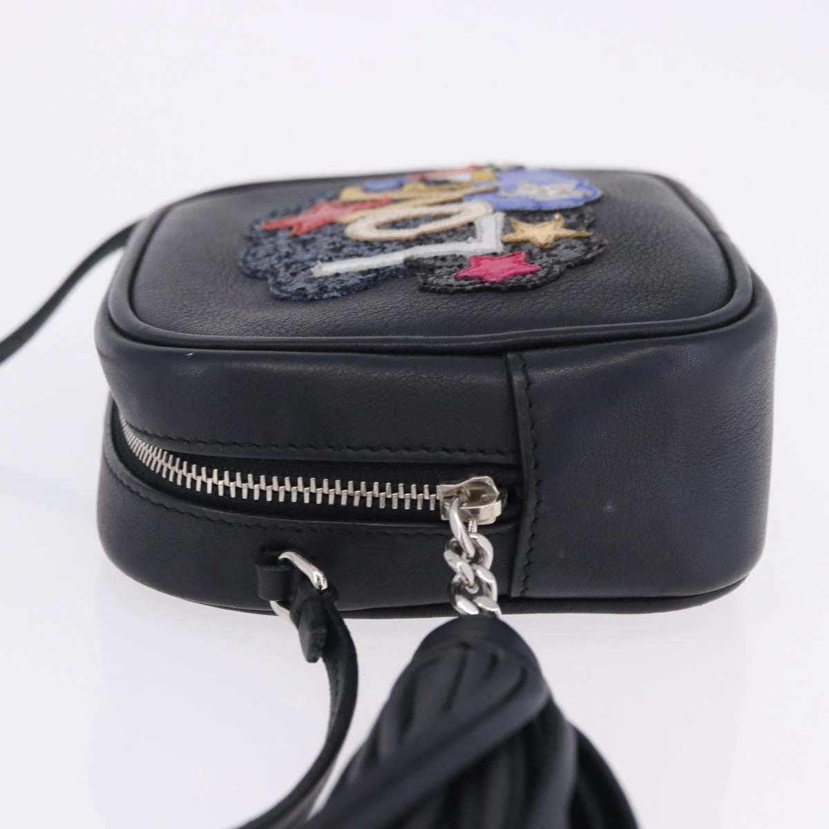 Saint Laurent Classic Monogram Blogger Patch Embellished Leather Black Leather Crossbody Bag Bag (Pre-Owned)