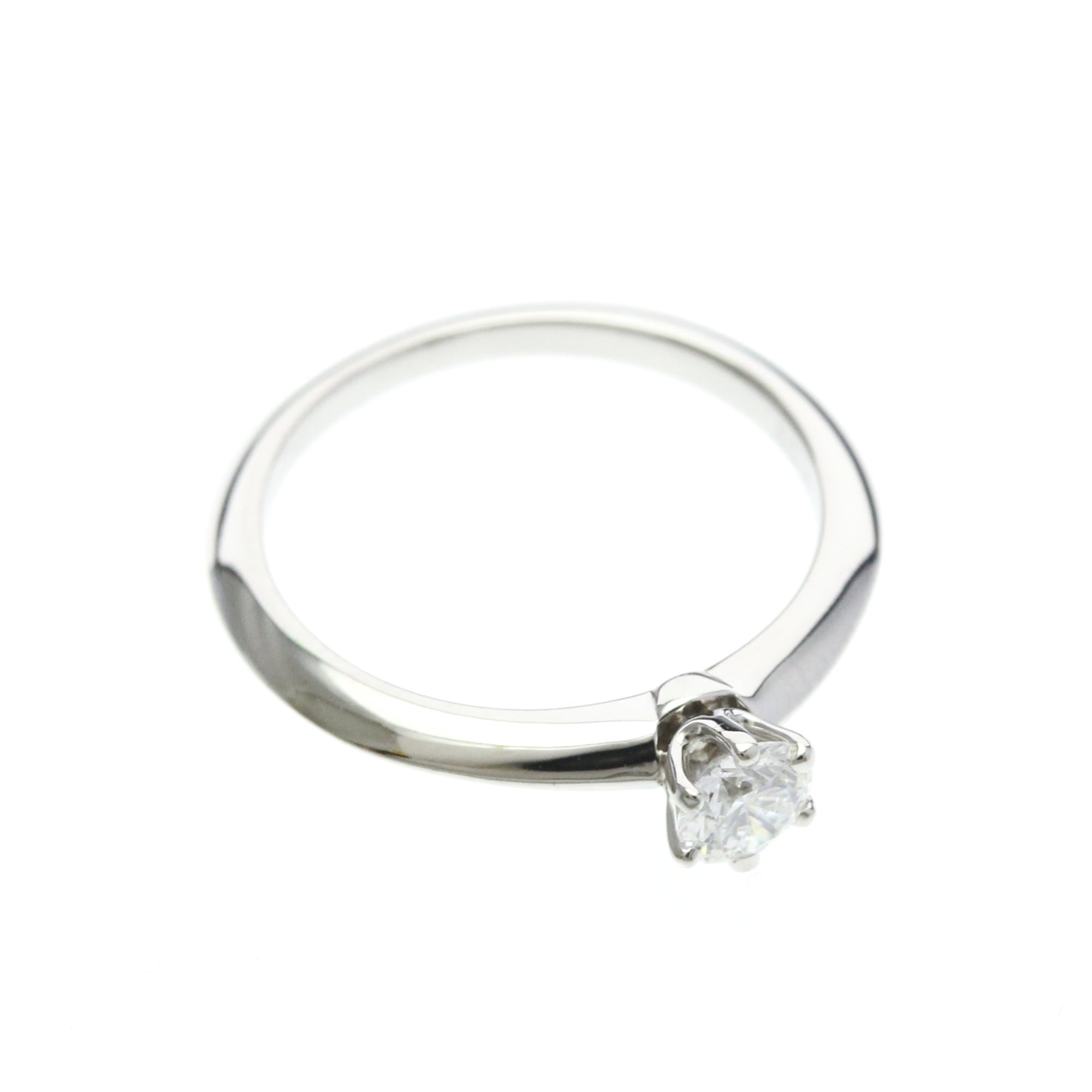 Tiffany & Co. Tiffany Setting Solitaire Platinum With Rbc Diamond Silver Platinum Ring Jewelry (Pre-Owned)
