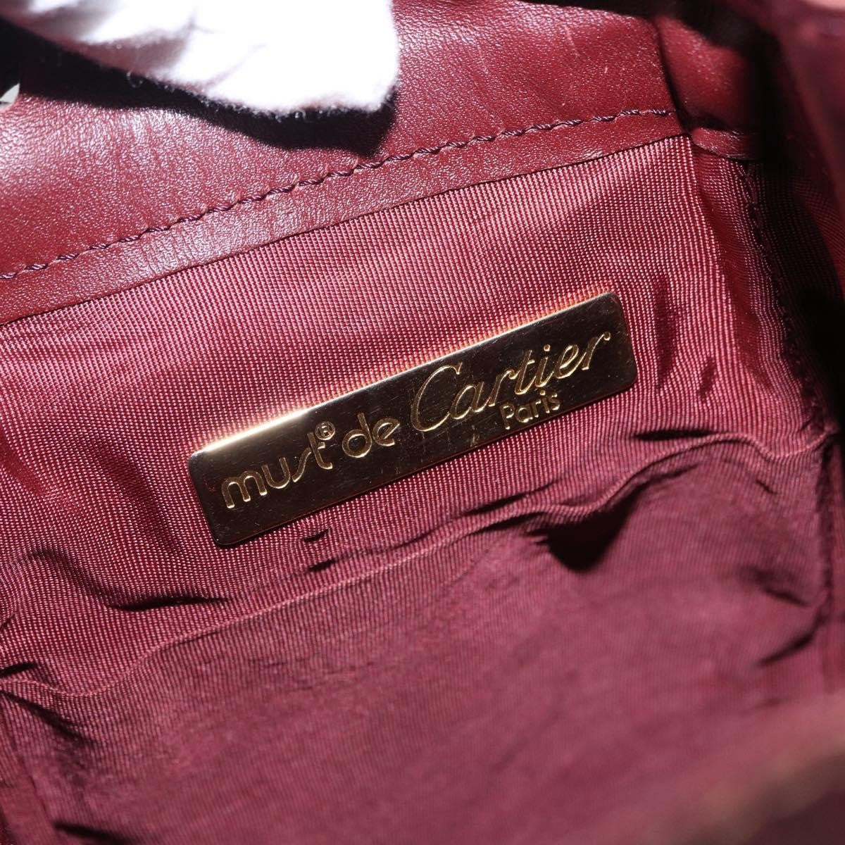 Cartier Must De Cartier Leather Burgundy Leather Shoulder Bag Bag (Pre-Owned)