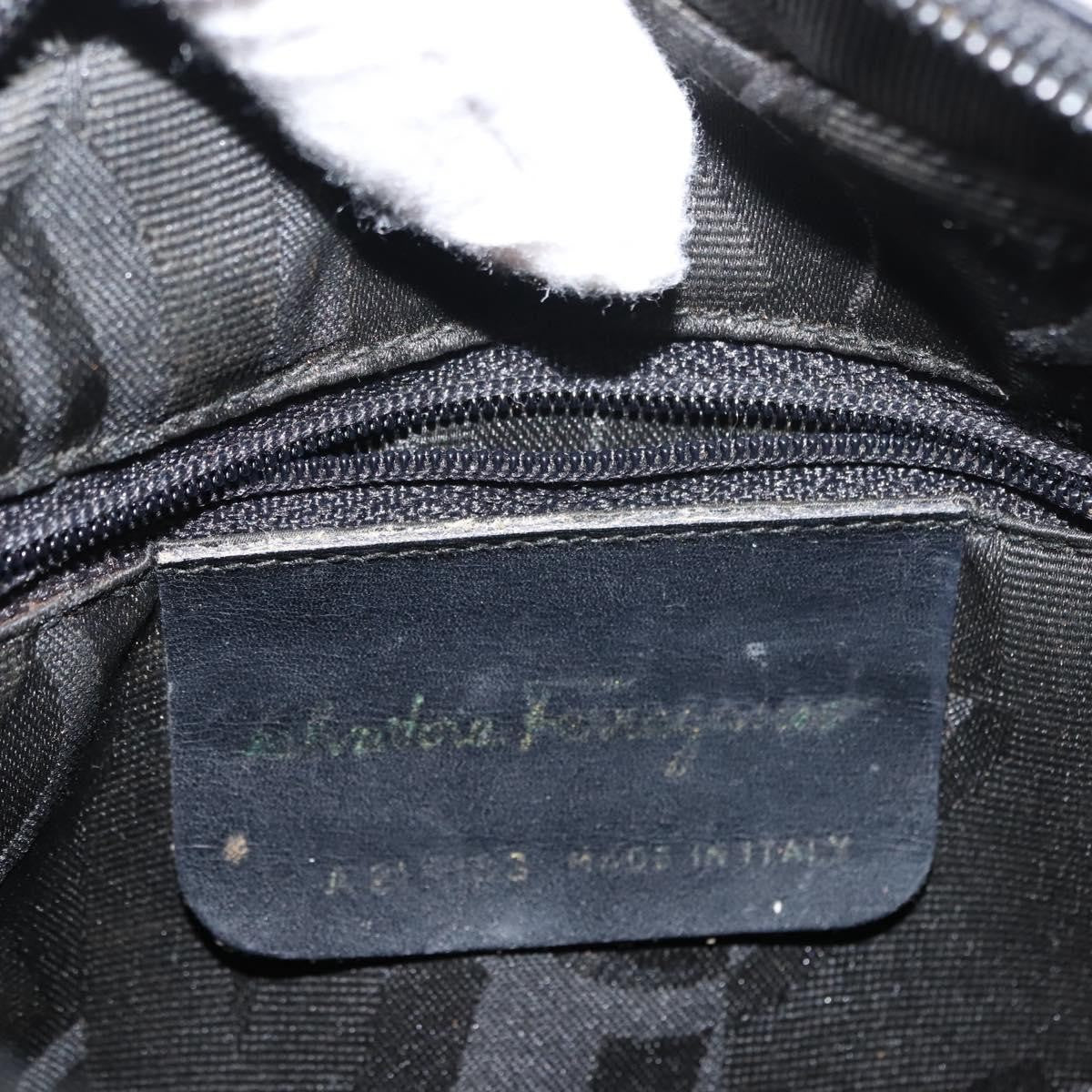 Salvatore Ferragamo Vala Leather Black Leather Shoulder Bag Bag (Pre-Owned)