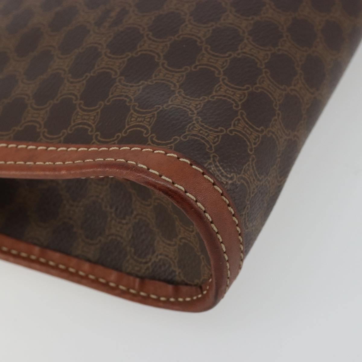 Celine Logo Triomphe Canvas And Leather Brown Canvas Clutche & Pouche Bag (Pre-Owned)