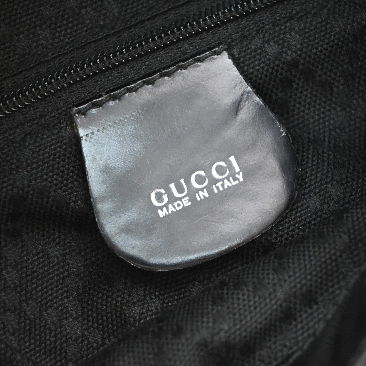 Gucci Vintage Bamboo Nylon And Patent Leather Black Nylon Backpack Bag (Pre-Owned)