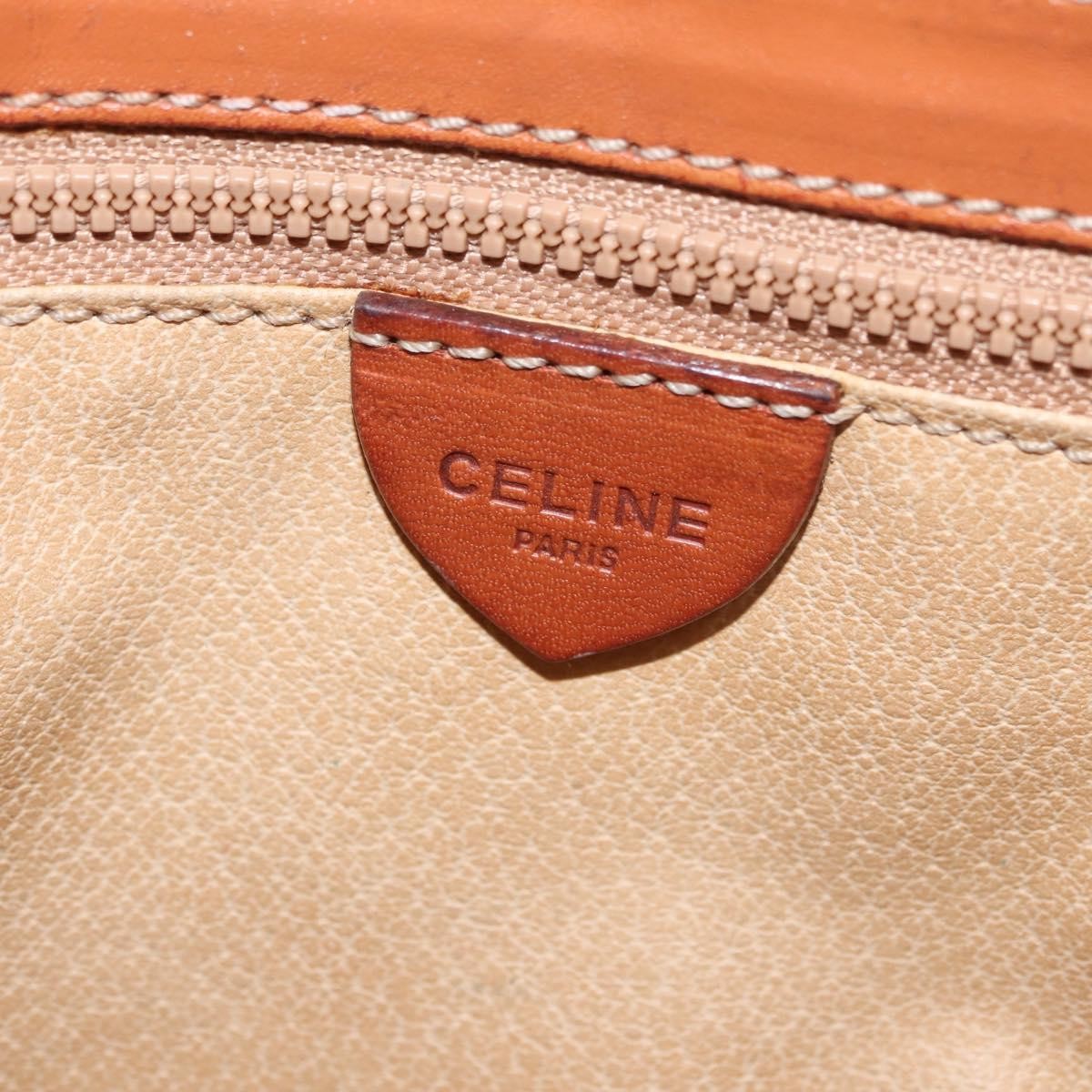 Celine Vintage Macadam Canvas And Leather Brown Canvas Handbag (Pre-Owned)