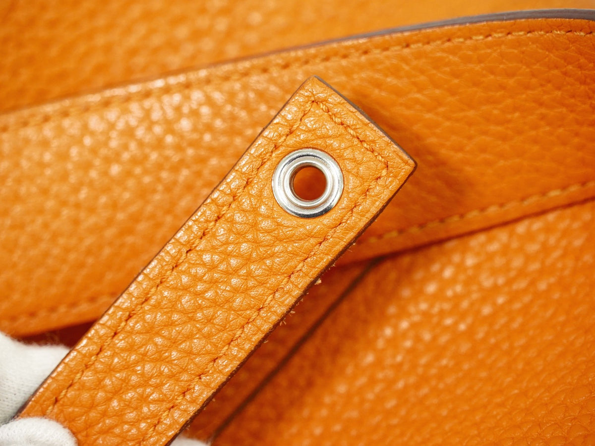 Hermes Picotin Lock Togo Orange Leather Handbag (Pre-Owned)