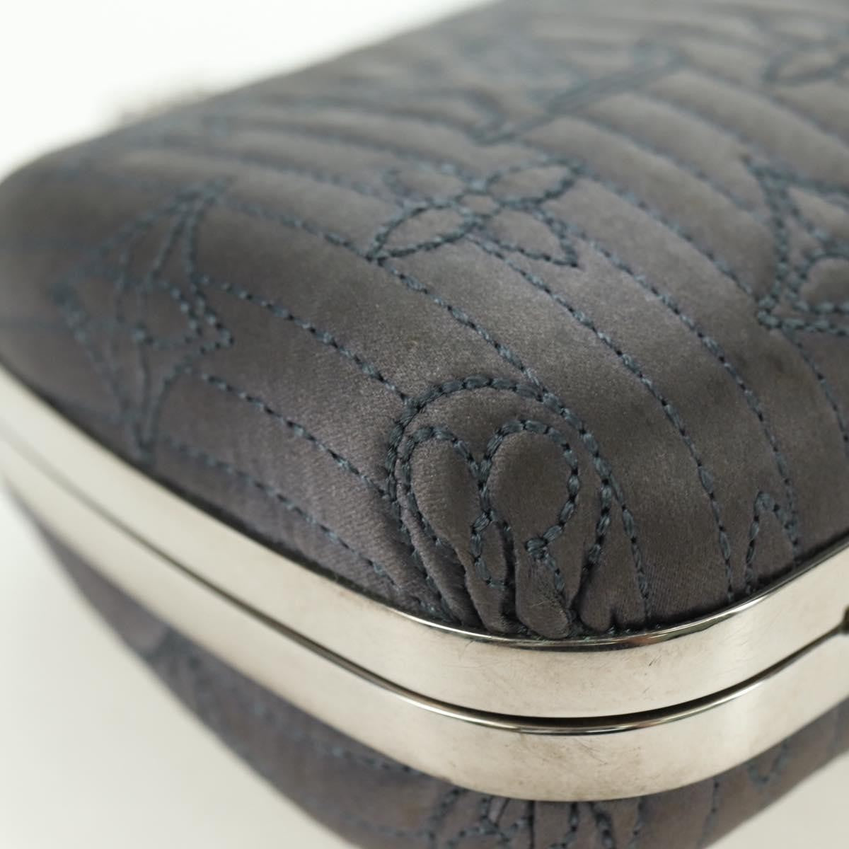 Louis Vuitton Motard Minaudiere Monogram Satin Gray Satin Clutche & Pouche Bag (Pre-Owned)
