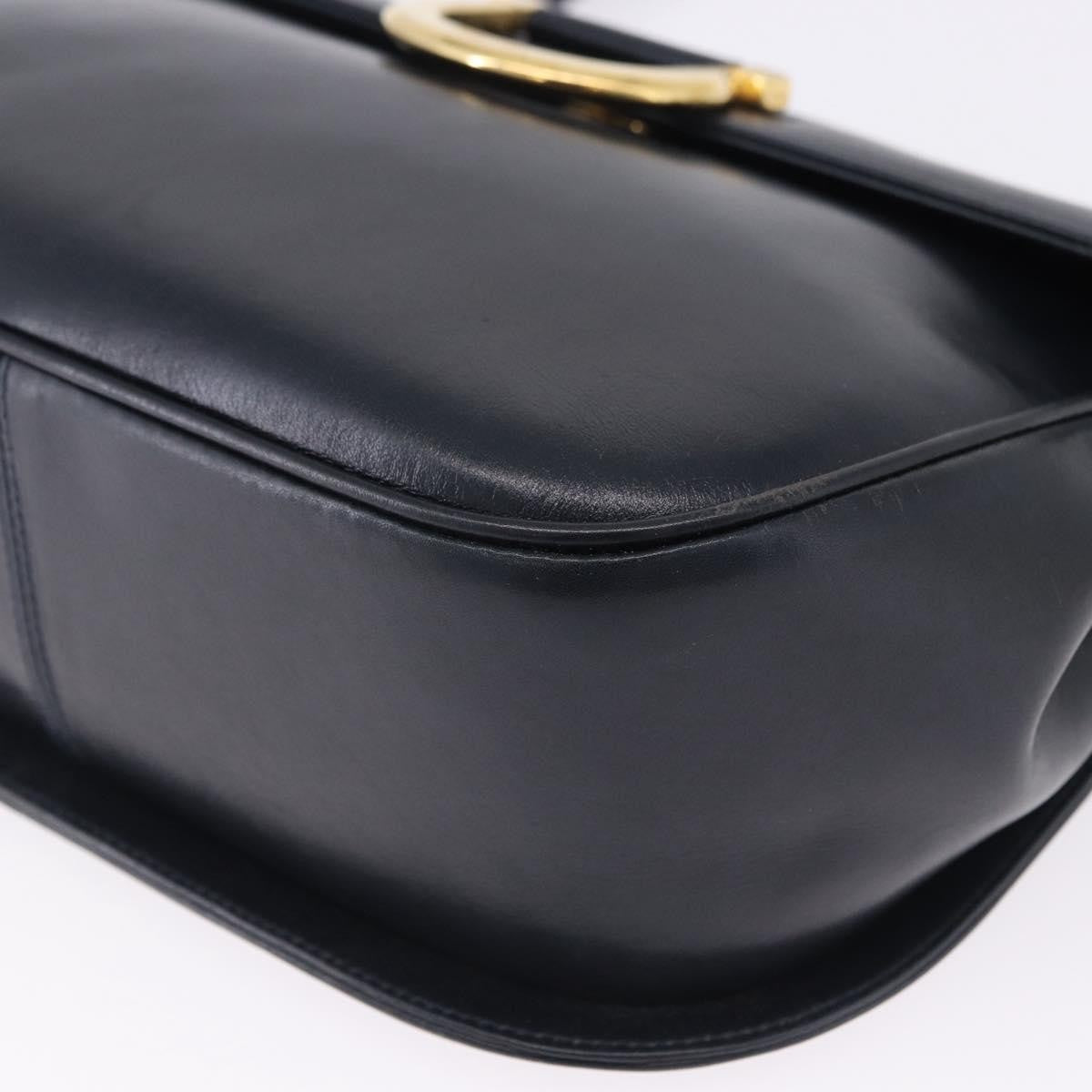 Salvatore Ferragamo Gancini Leather Navy Leather Shoulder Bag Bag (Pre-Owned)