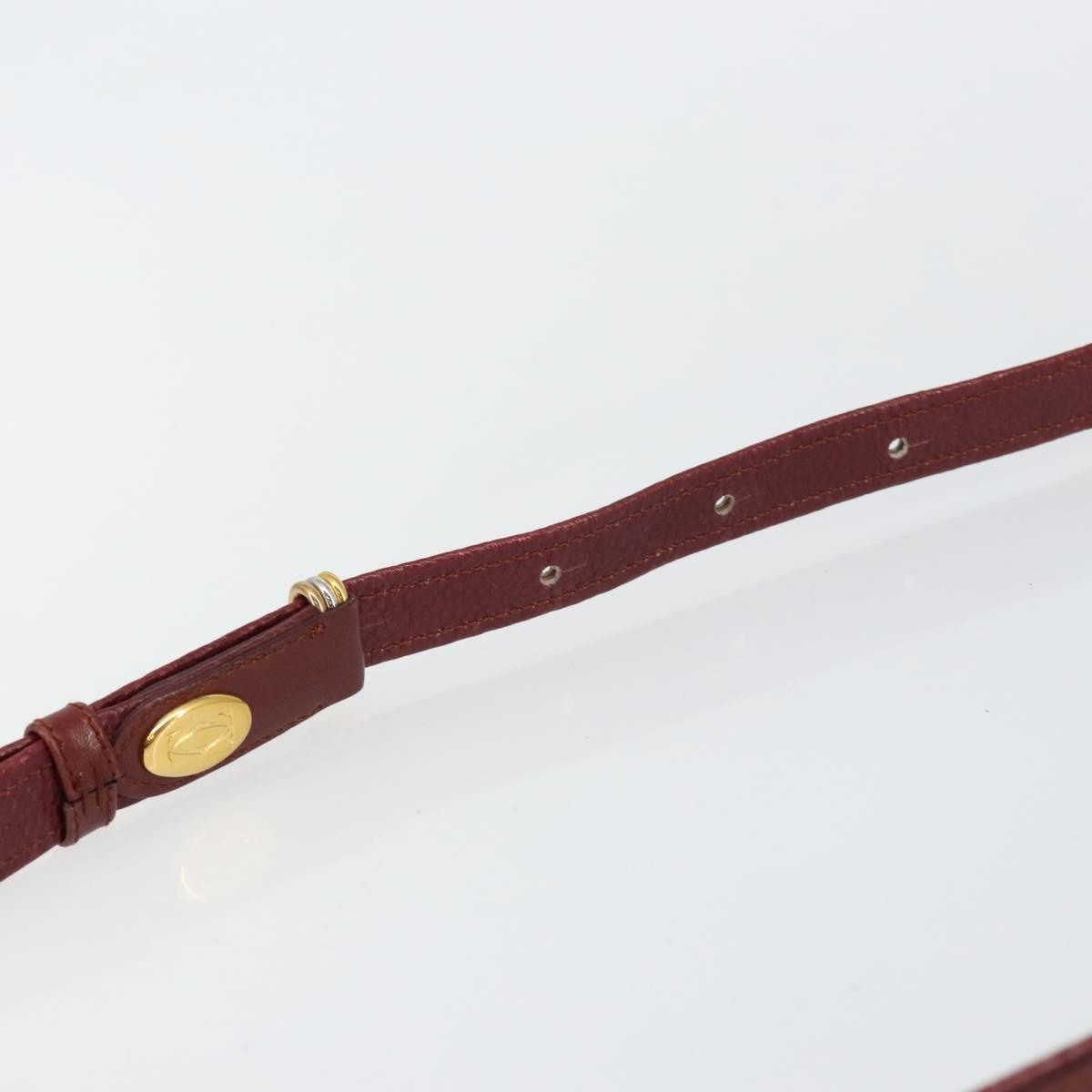 Cartier Tasseled Must De Cartier Leather Burgundy Leather Shoulder Bag Bag (Pre-Owned)